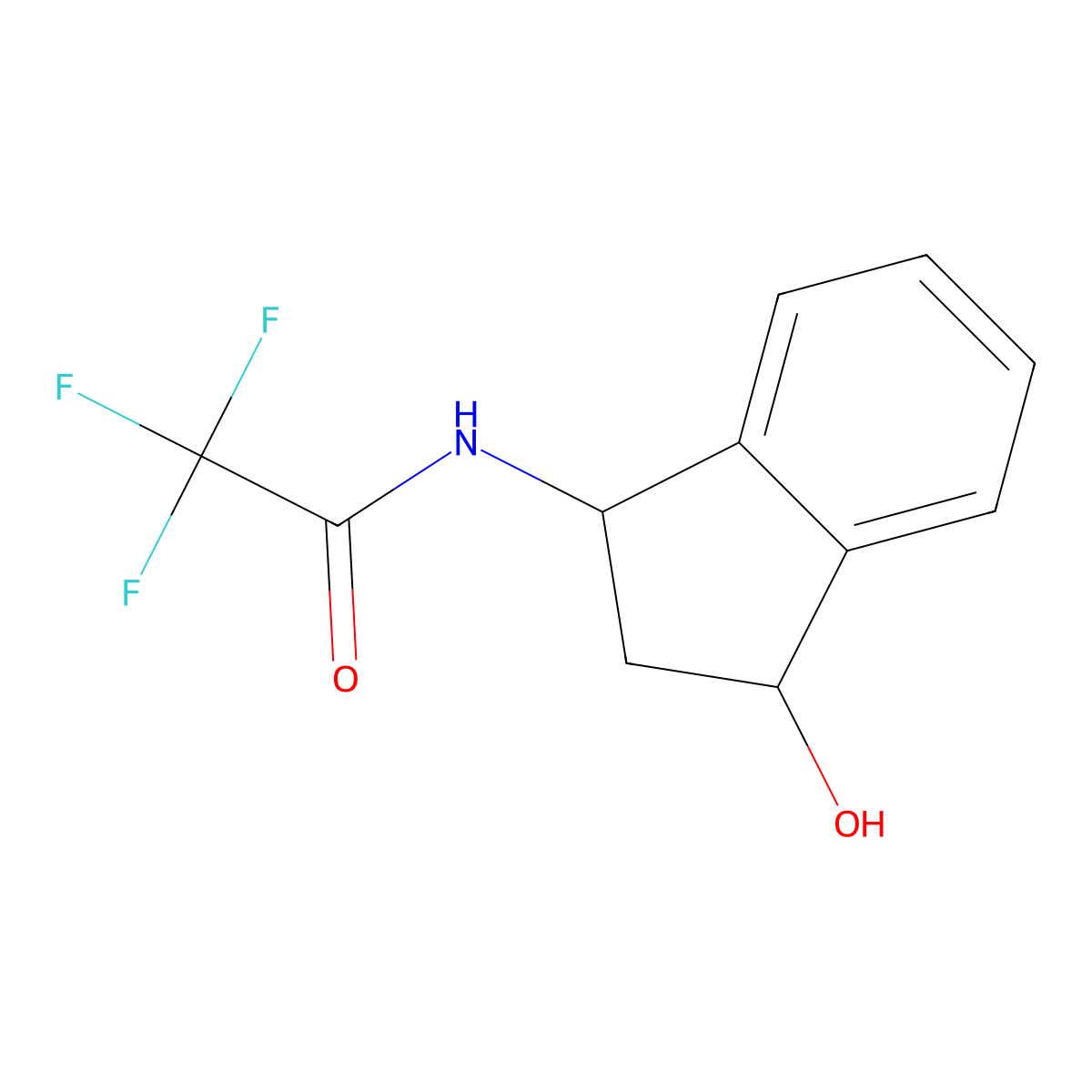 2,2,2-trifluoro-N-(3-hydroxy-2,3-dihydro-1H-inden-1-yl)acetamide molecular structure, CAS 1955494-80-0