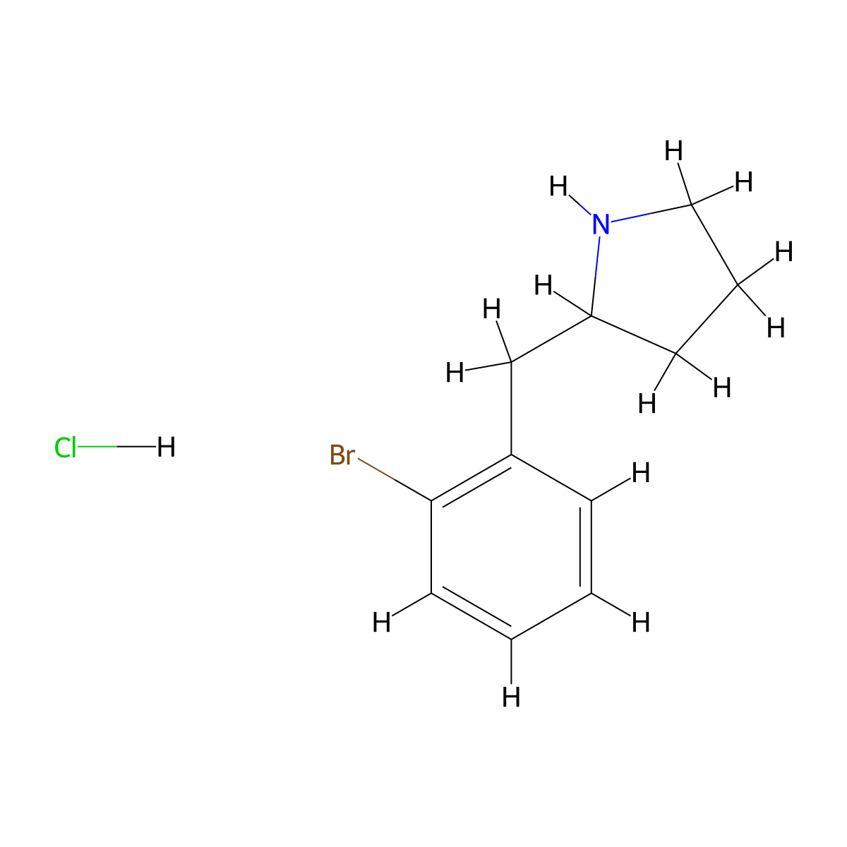 2-[(2-Bromophenyl)methyl]pyrrolidine hydrochloride molecular structure, CAS 1955497-86-5