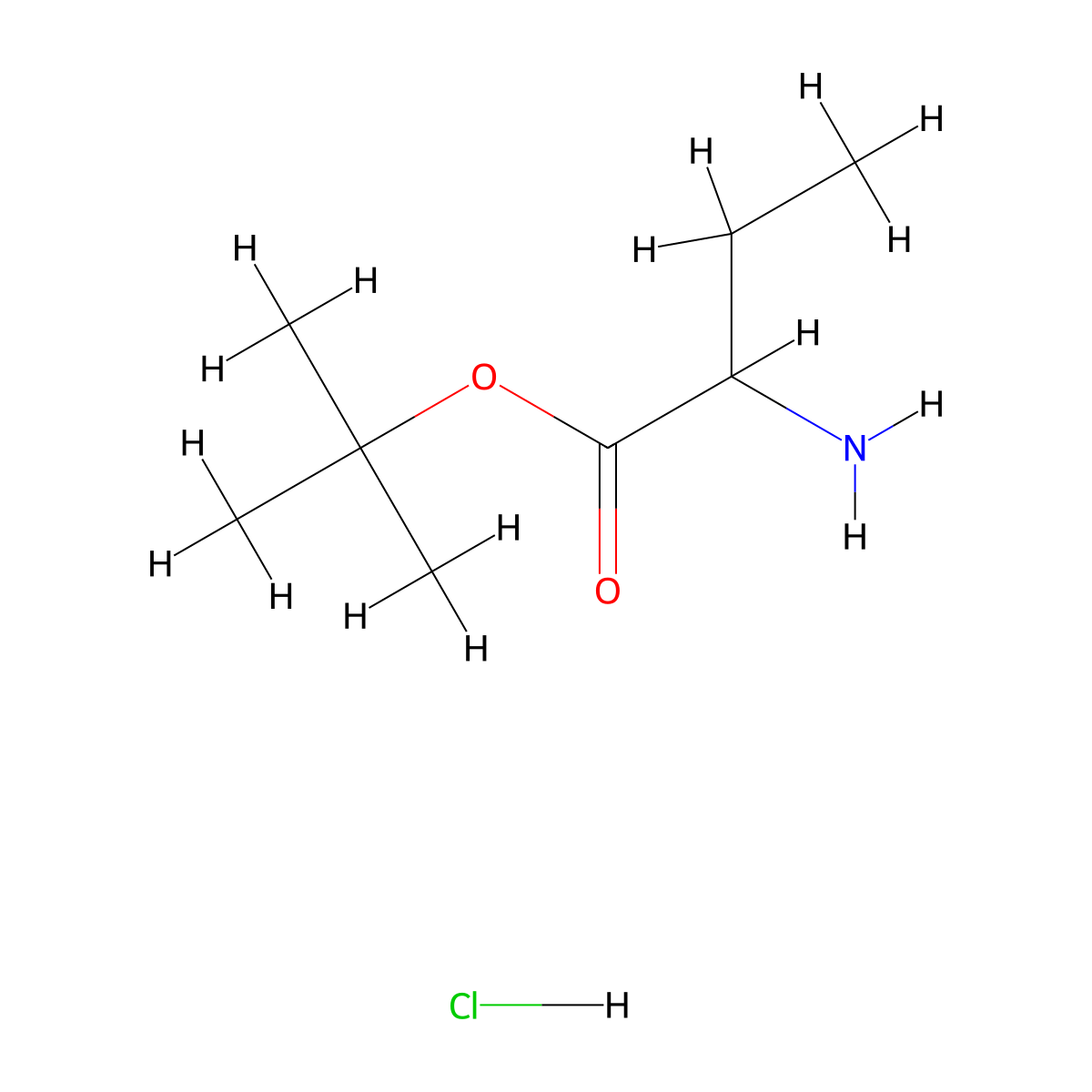 Tert-butyl 2-aminobutanoate hydrochloride molecular structure, CAS 1955497-87-6
