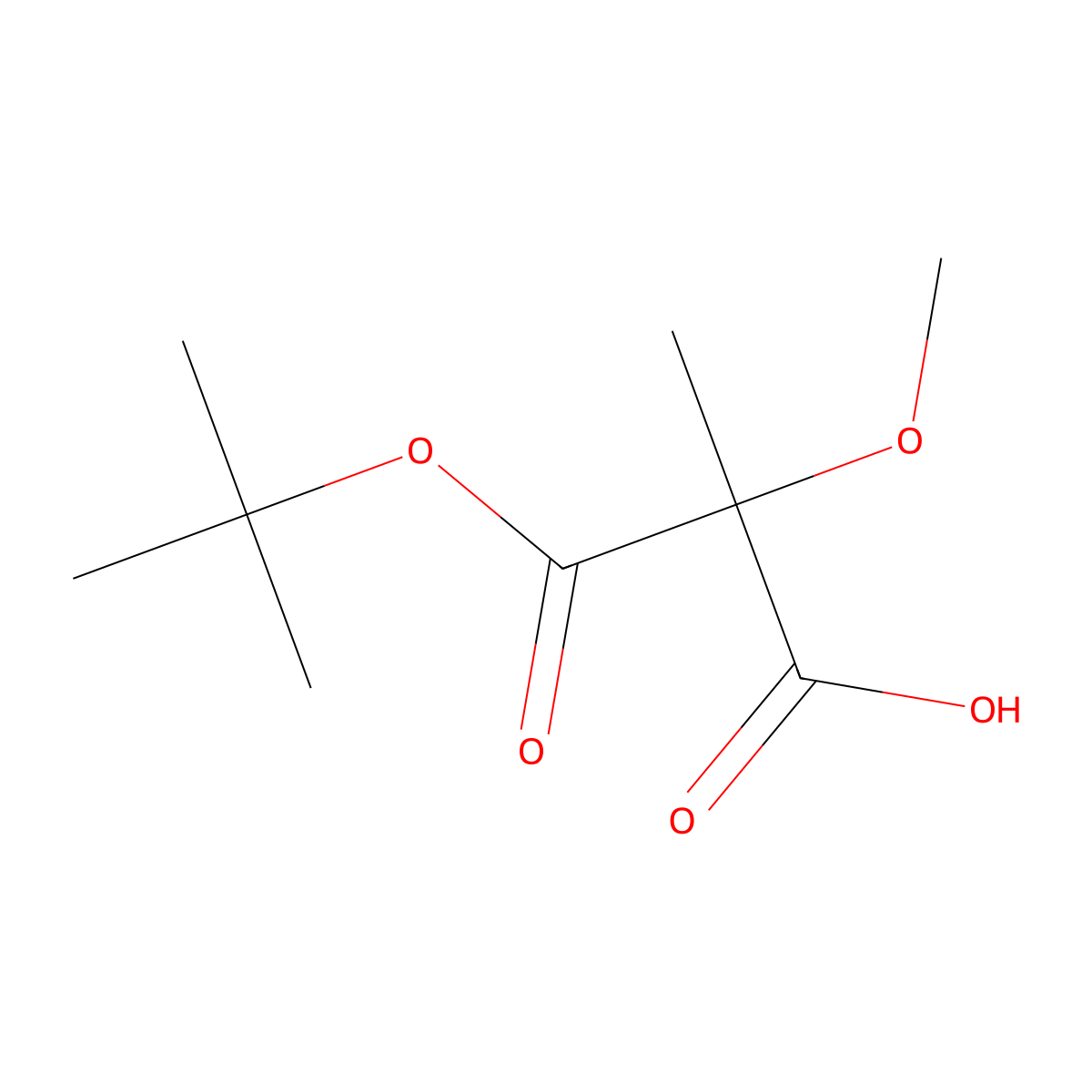 3-(Tert-butoxy)-2-methoxy-2-methyl-3-oxopropanoic acid molecular structure, CAS 1955497-88-7