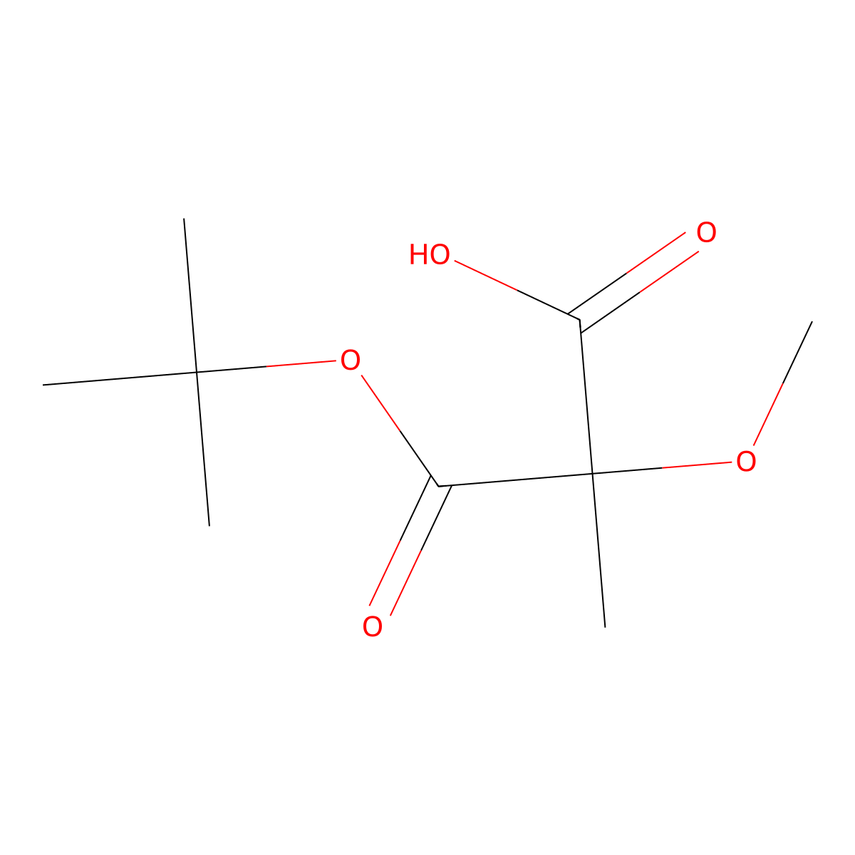 3-(Tert-butoxy)-2-methoxy-2-methyl-3-oxopropanoic acid molecular structure, CAS 1955497-88-7