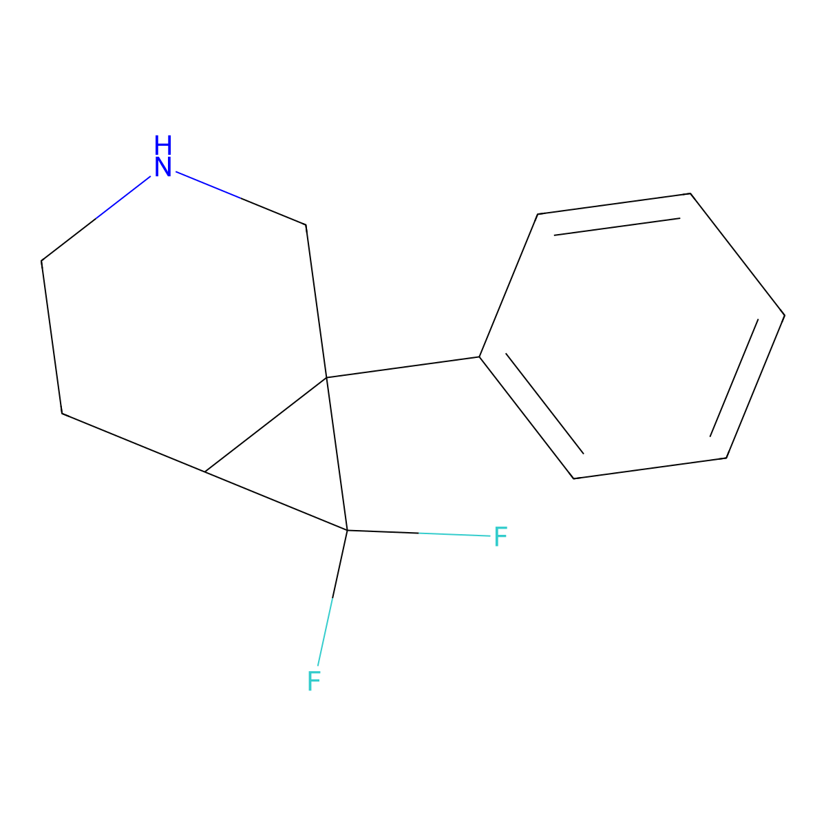 7,7-Difluoro-1-phenyl-3-azabicyclo[4.1.0]heptane molecular structure, CAS 1955497-94-5