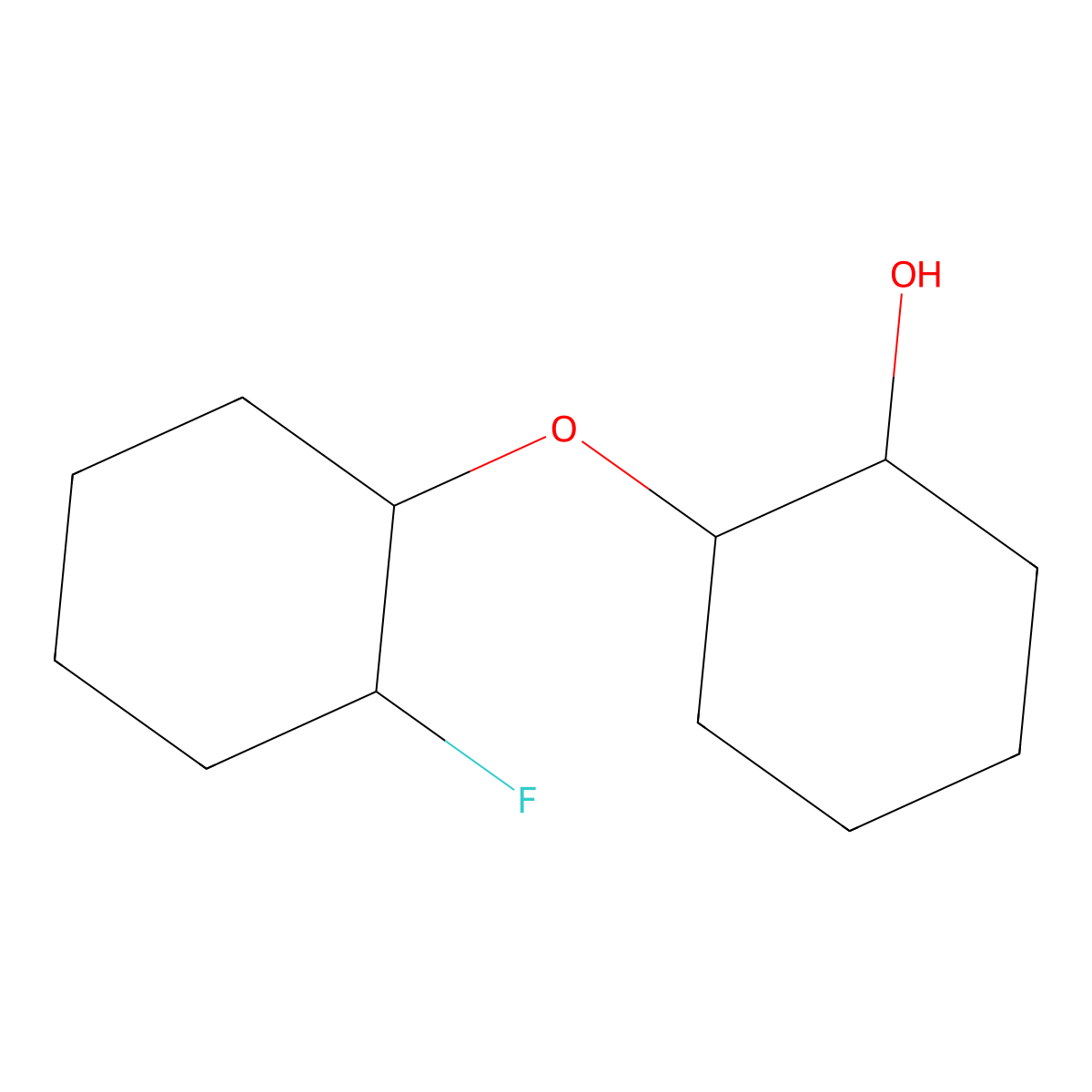 2-[(2-Fluorocyclohexyl)oxy]cyclohexan-1-ol molecular structure, CAS 1955497-96-7