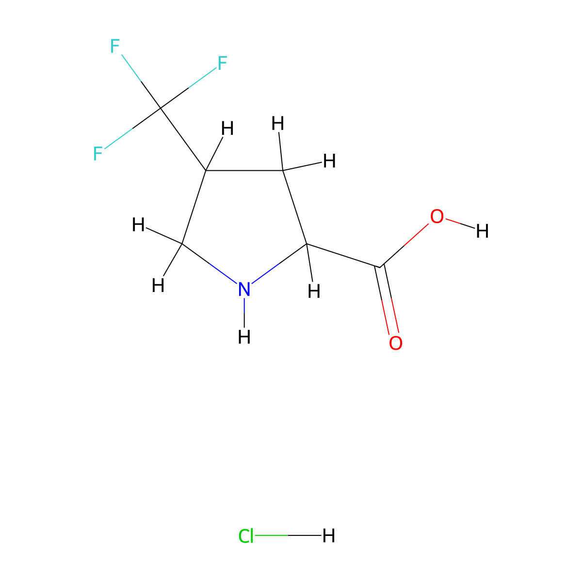 4-(Trifluoromethyl)pyrrolidine-2-carboxylic acid hydrochloride molecular structure, CAS 1955497-98-9
