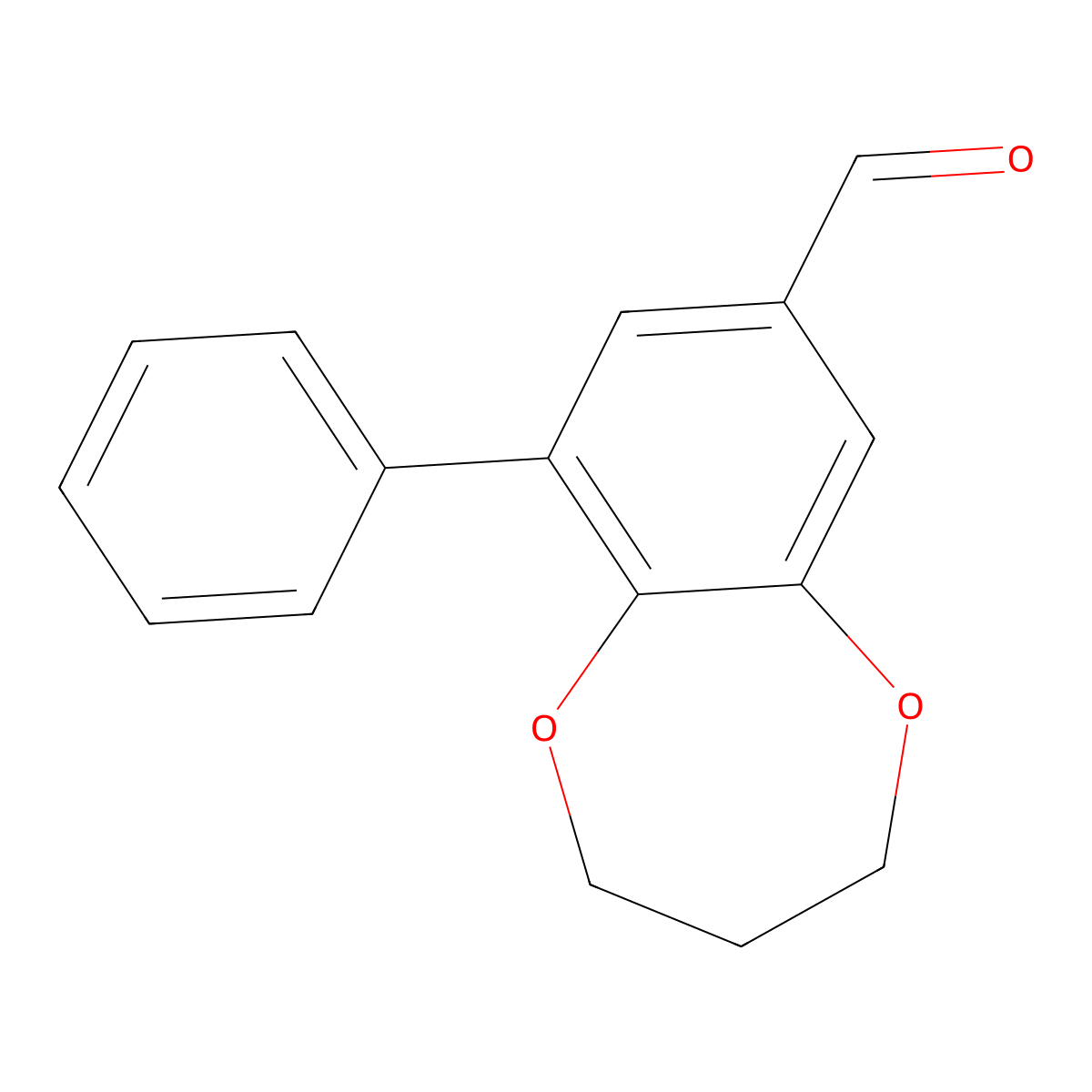 9-phenyl-3,4-dihydro-2H-1,5-benzodioxepine-7-carbaldehyde molecular structure, CAS 1955498-06-2