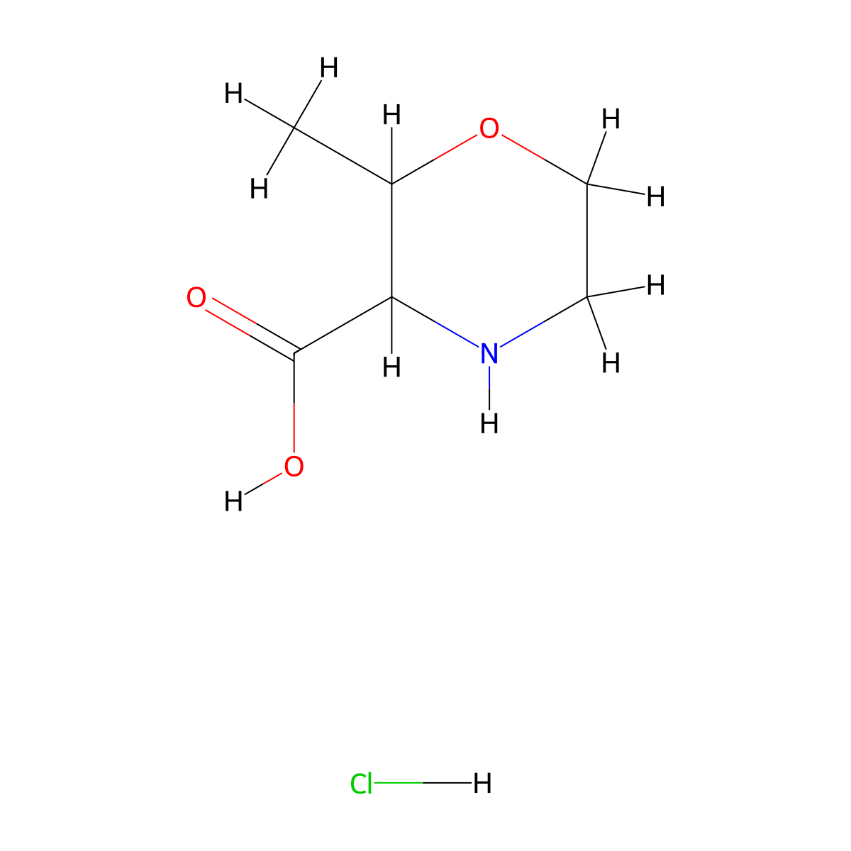 2-Methylmorpholine-3-carboxylic acid hydrochloride molecular structure, CAS 1955498-08-4