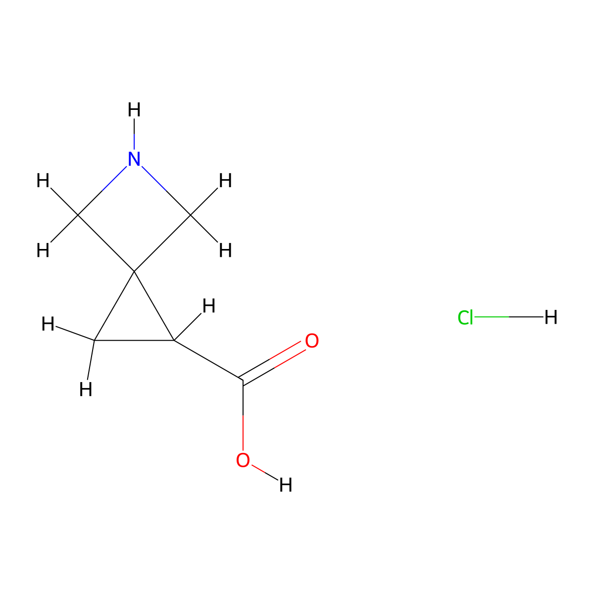5-Azaspiro[2.3]hexane-1-carboxylic acid hydrochloride molecular structure, CAS 1955498-09-5