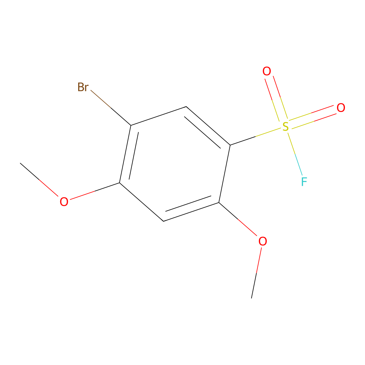 5-Bromo-2,4-dimethoxybenzene-1-sulfonyl fluoride molecular structure, CAS 1955498-15-3