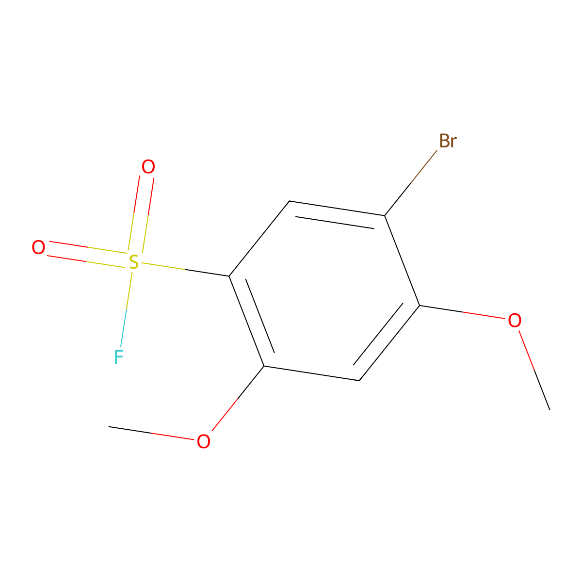5-Bromo-2,4-dimethoxybenzene-1-sulfonyl fluoride molecular structure, CAS 1955498-15-3