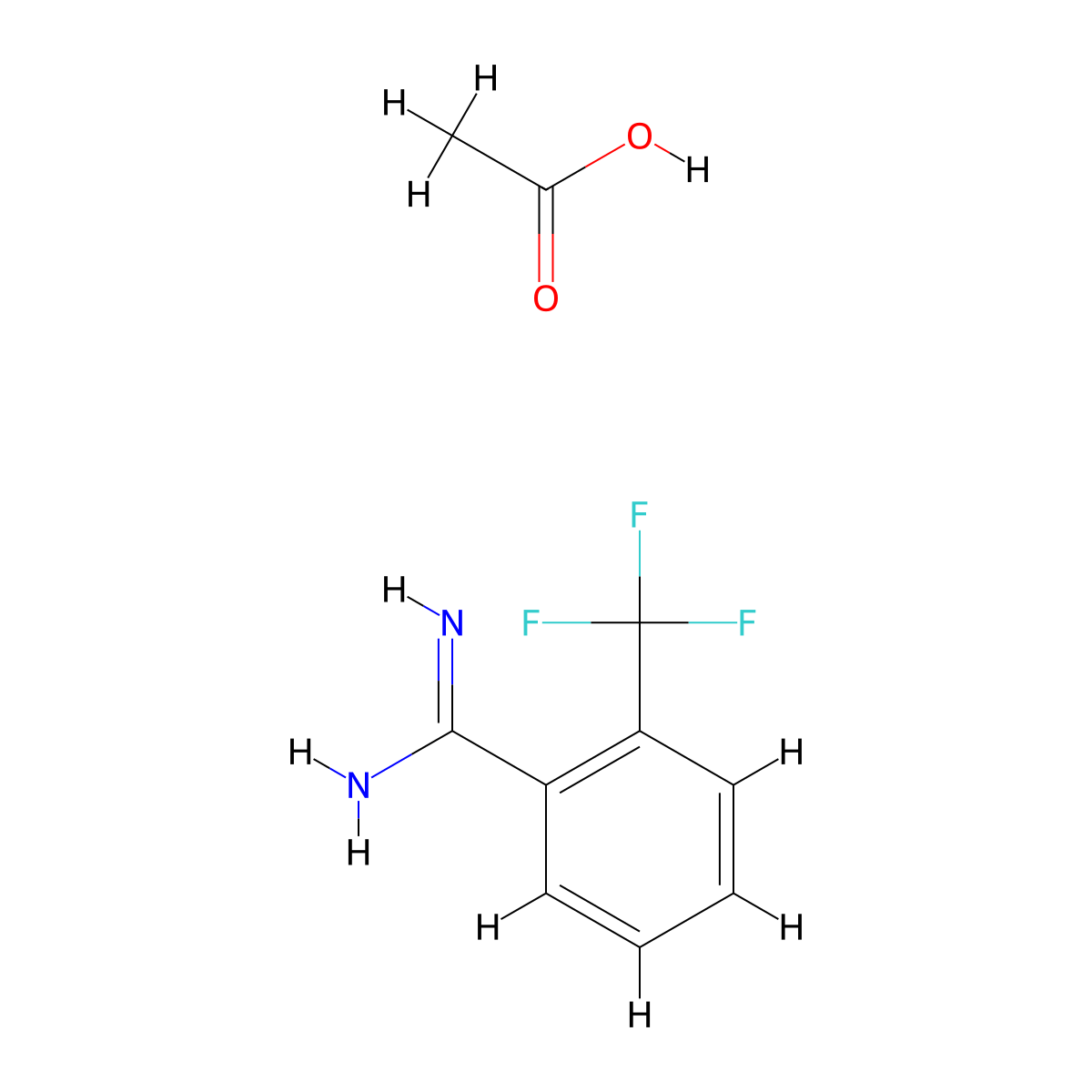 2-(Trifluoromethyl)benzene-1-carboximidamide; acetic acid molecular structure, CAS 1955498-16-4