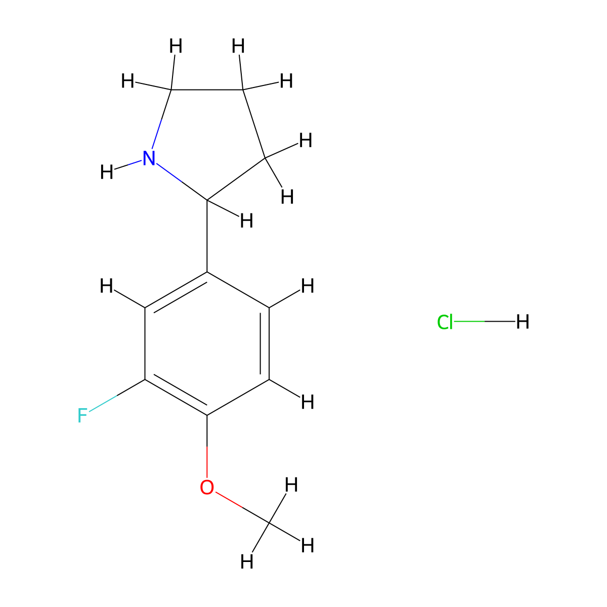 2-(3-Fluoro-4-methoxyphenyl)pyrrolidine hydrochloride molecular structure, CAS 1955498-22-2