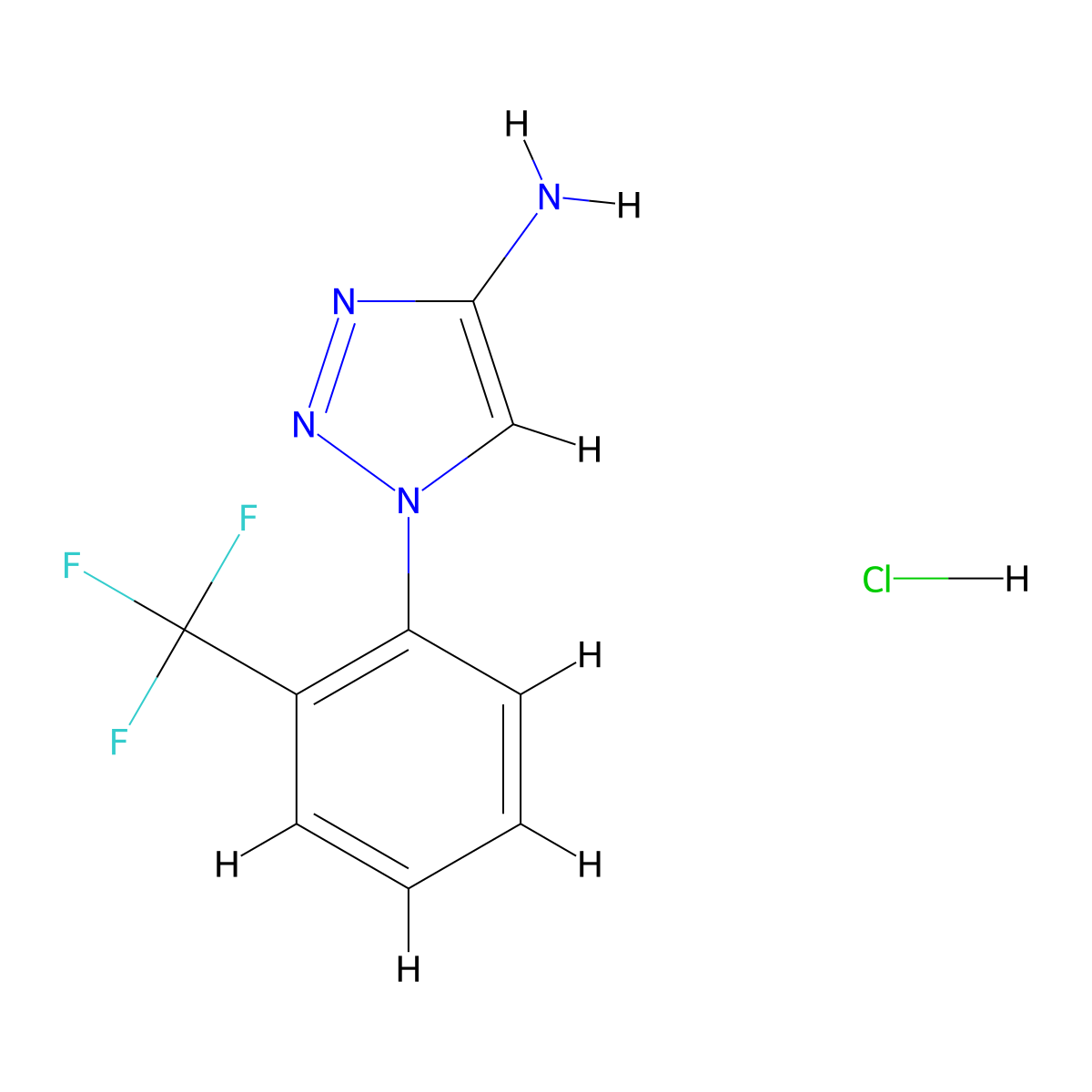 1-[2-(trifluoromethyl)phenyl]-1H-1,2,3-triazol-4-amine hydrochloride molecular structure, CAS 1955498-27-7