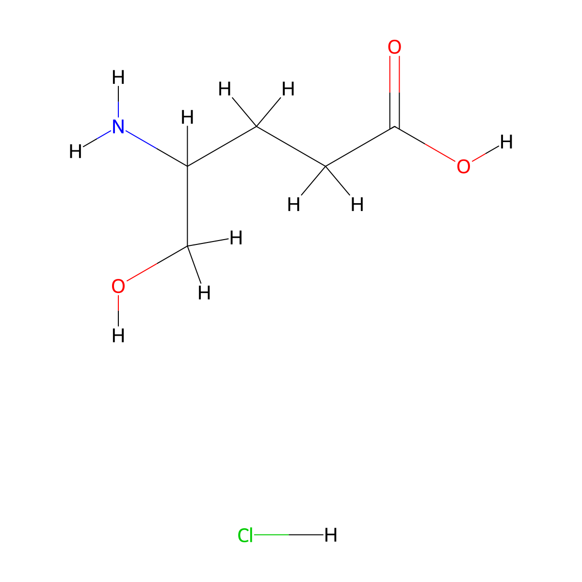 4-Amino-5-hydroxypentanoic acid hydrochloride molecular structure, CAS 1955498-34-6