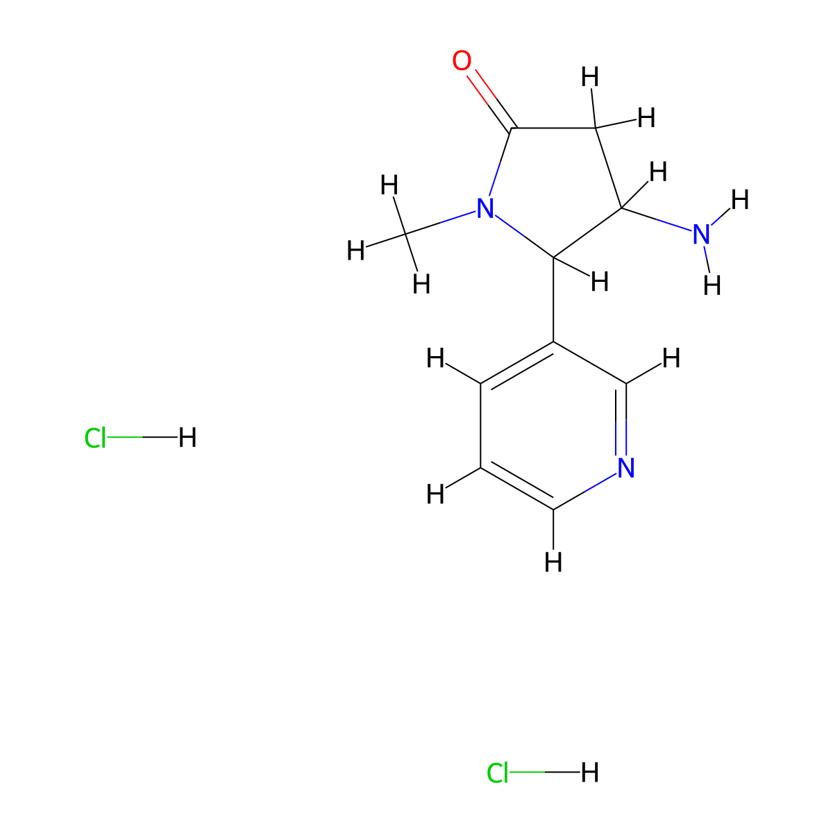4-Amino-1-methyl-5-(pyridin-3-yl)pyrrolidin-2-one dihydrochloride molecular structure, CAS 1955498-36-8