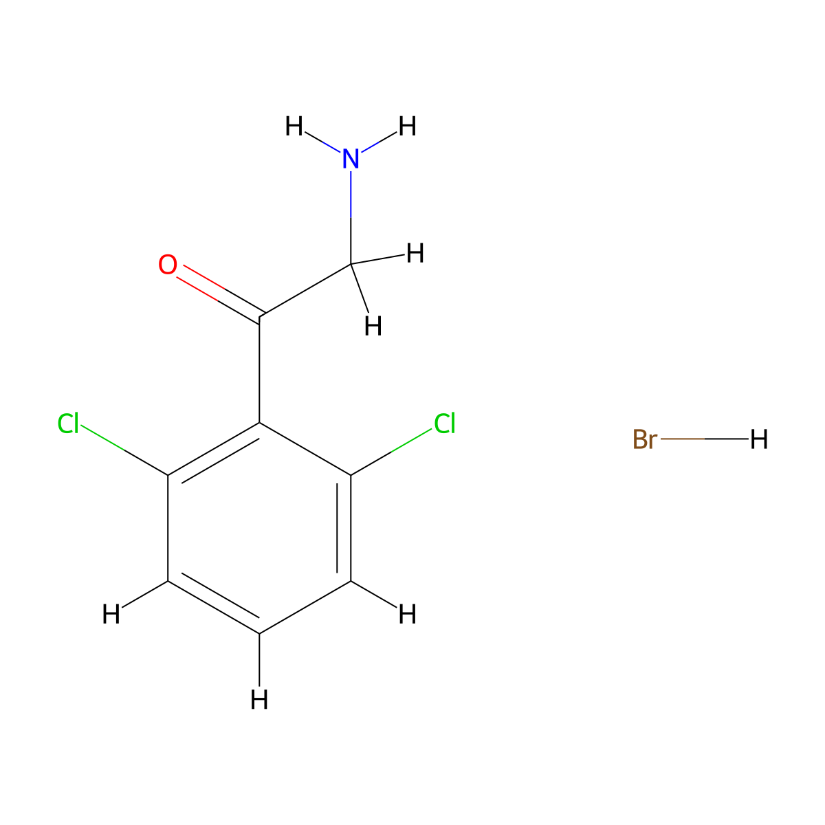 2-Amino-1-(2,6-dichlorophenyl)ethan-1-one hydrobromide molecular structure, CAS 1955498-43-7