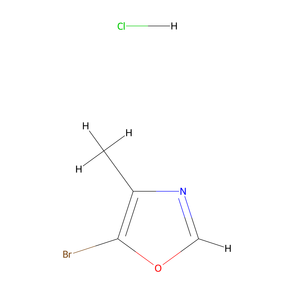 5-Bromo-4-methyl-1,3-oxazole hydrochloride molecular structure, CAS 1955498-47-1