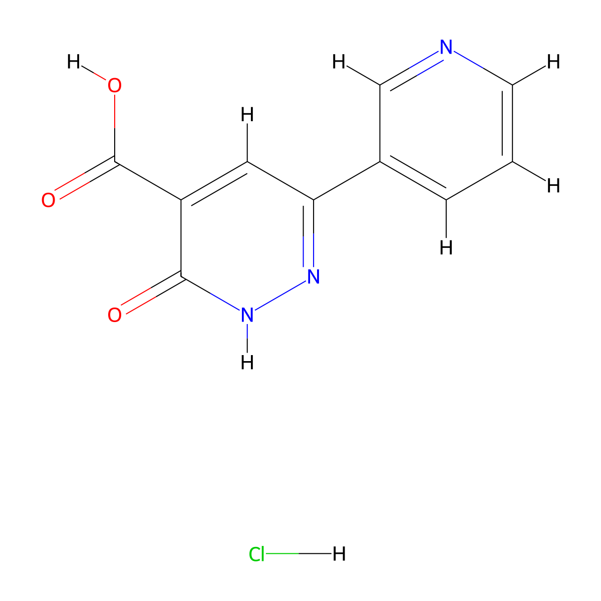 3-Oxo-6-(pyridin-3-yl)-2,3-dihydropyridazine-4-carboxylic acid hydrochloride molecular structure, CAS 1955498-58-4