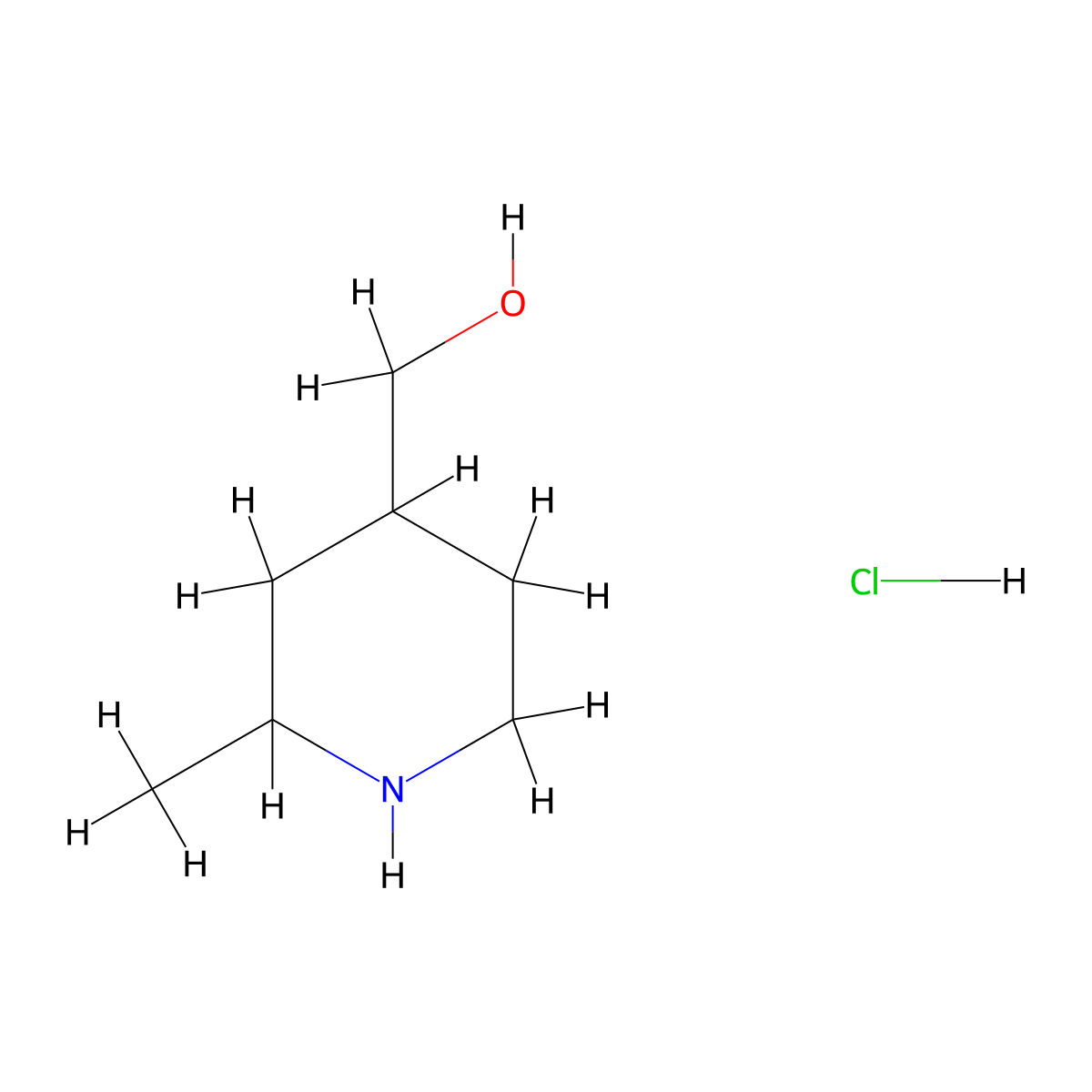 (2-Methylpiperidin-4-yl)methanol hydrochloride molecular structure, CAS 1955498-62-0