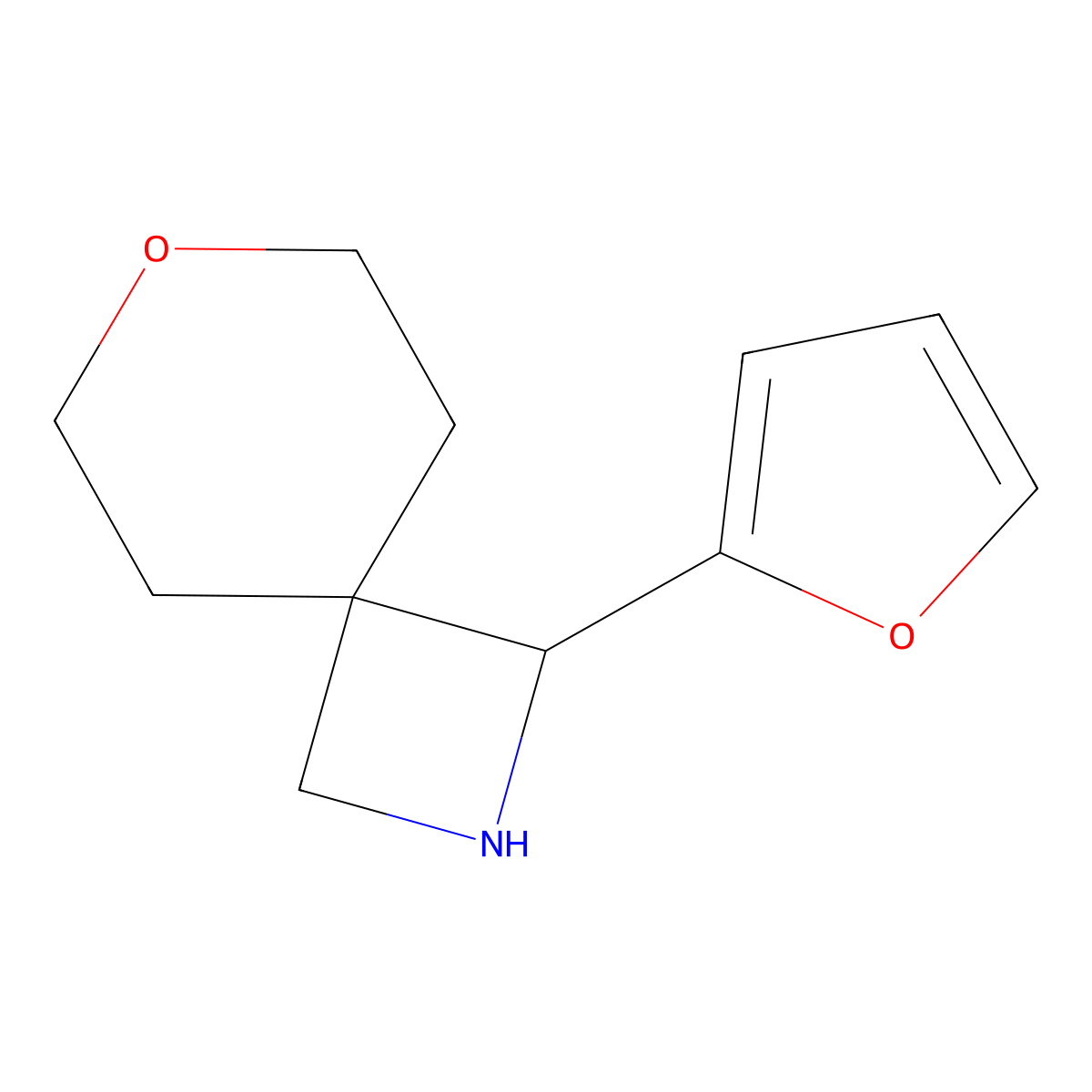 1-(Furan-2-yl)-7-oxa-2-azaspiro[3.5]nonane molecular structure, CAS 1955498-63-1