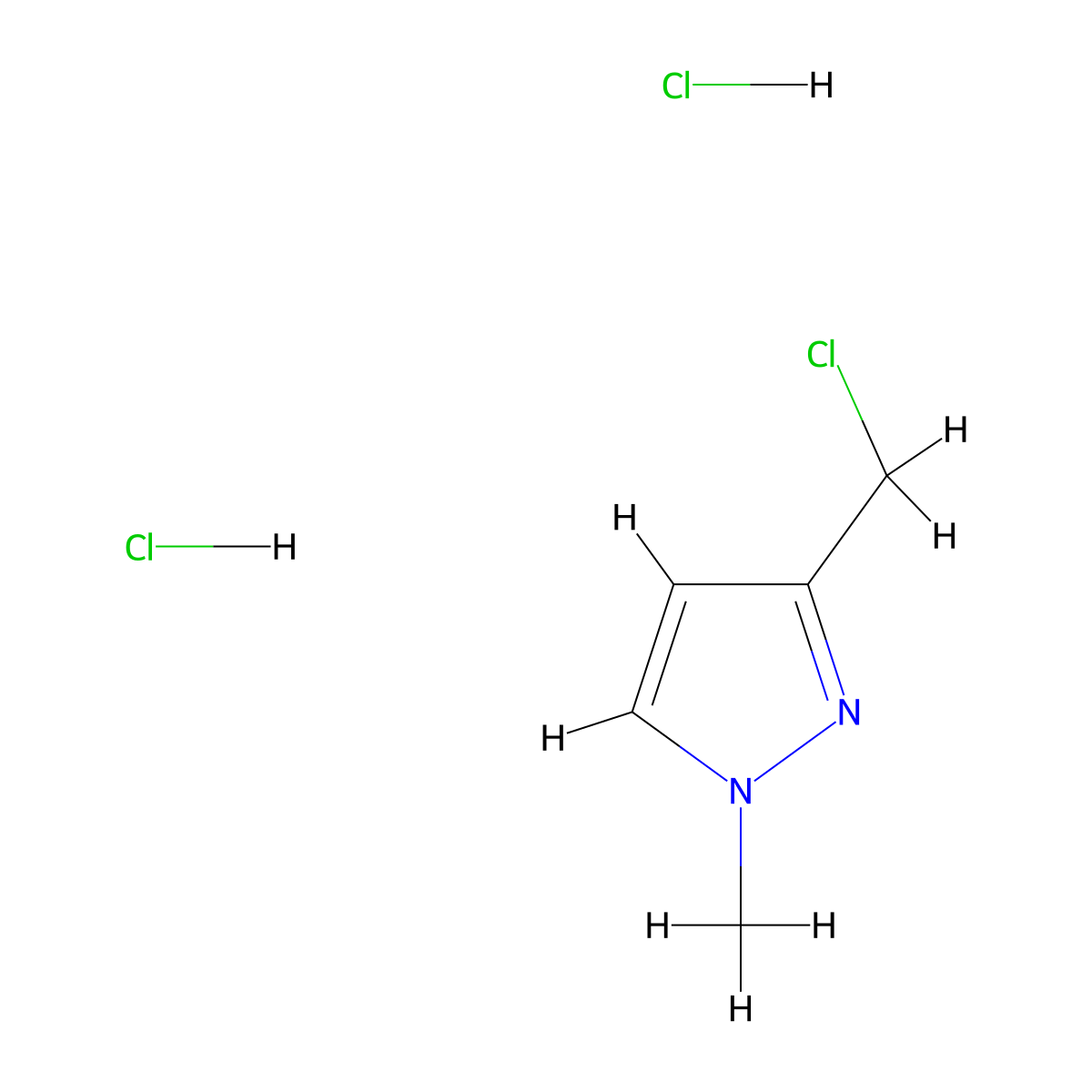 3-(Chloromethyl)-1-methyl-1H-pyrazole dihydrochloride molecular structure, CAS 1955498-68-6