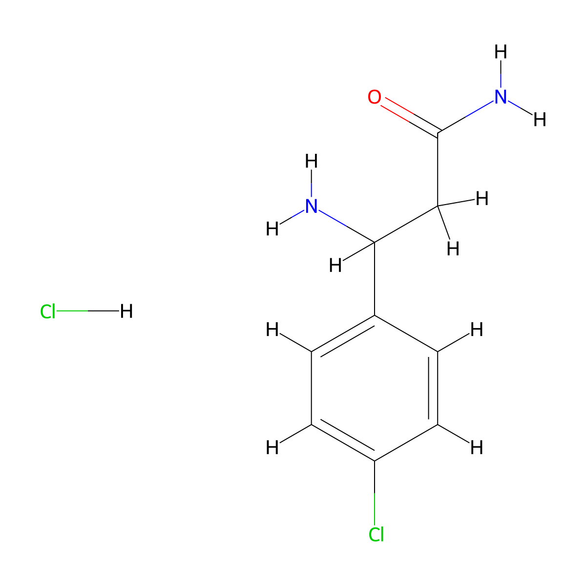 3-Amino-3-(4-chlorophenyl)propanamide hydrochloride molecular structure, CAS 1955498-71-1