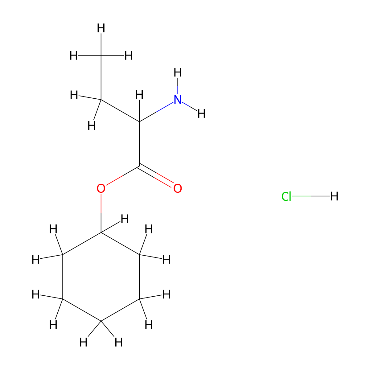 Cyclohexyl 2-aminobutanoate hydrochloride molecular structure, CAS 1955498-91-5