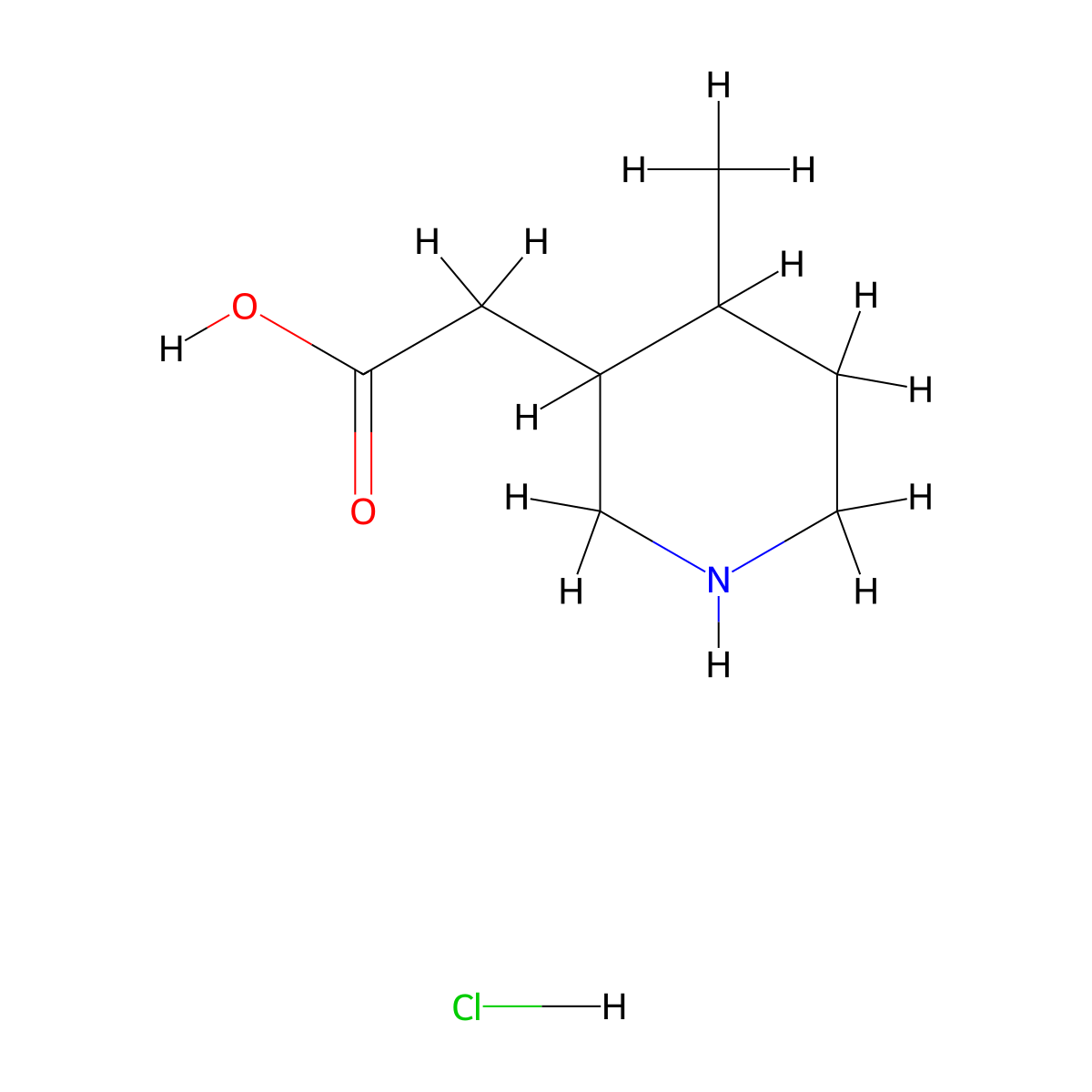 2-(4-Methylpiperidin-3-yl)acetic acid hydrochloride molecular structure, CAS 1955498-94-8