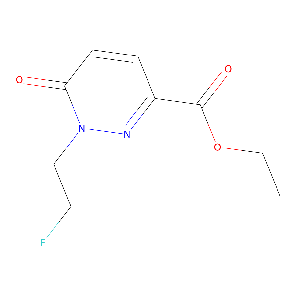 Ethyl 1-(2-fluoroethyl)-6-oxo-1,6-dihydropyridazine-3-carboxylate molecular structure, CAS 1955499-03-2