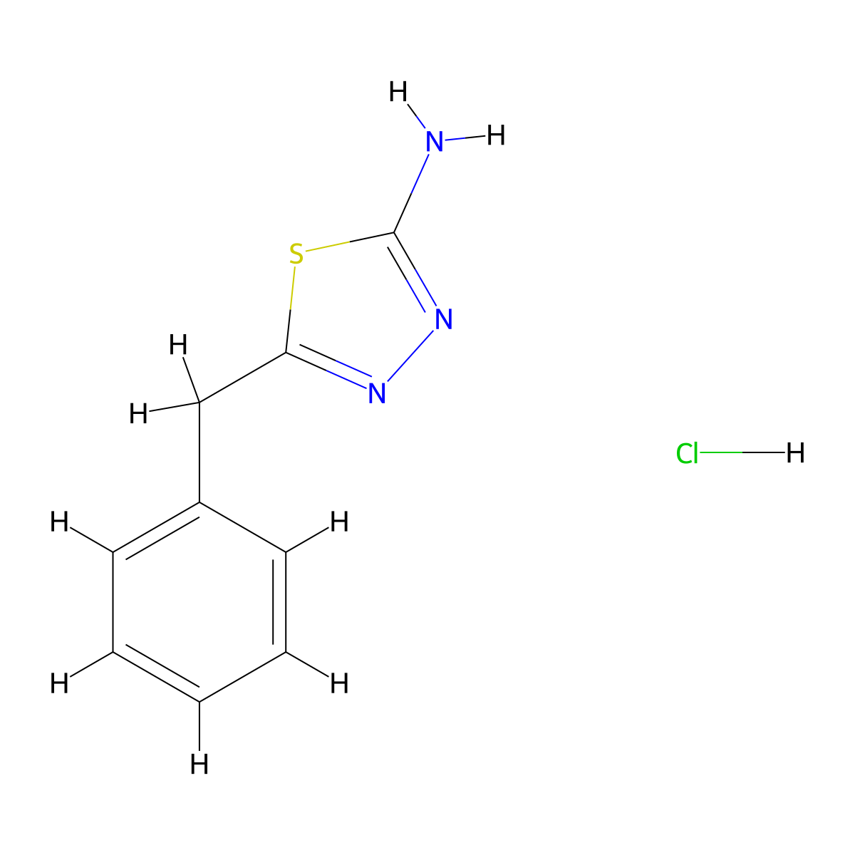 5-Benzyl-1,3,4-thiadiazol-2-amine hydrochloride molecular structure, CAS 1955499-06-5