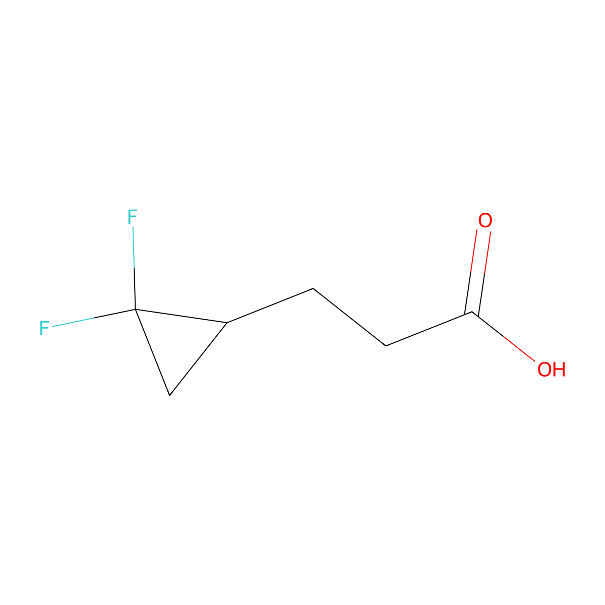 3-(2,2-Difluorocyclopropyl)propanoic acid molecular structure, CAS 1955499-07-6