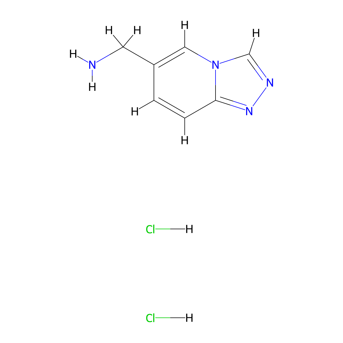{[1,2,4]Triazolo[4,3-a]pyridin-6-yl}methanamine dihydrochloride molecular structure, CAS 1955499-11-2
