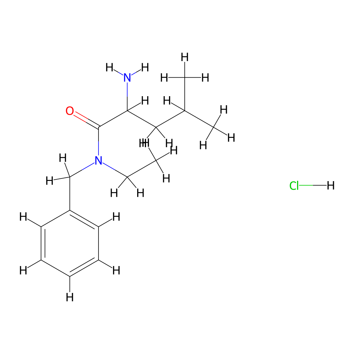 2-amino-N-benzyl-N-ethyl-4-methylpentanamide hydrochloride molecular structure, CAS 1955499-14-5
