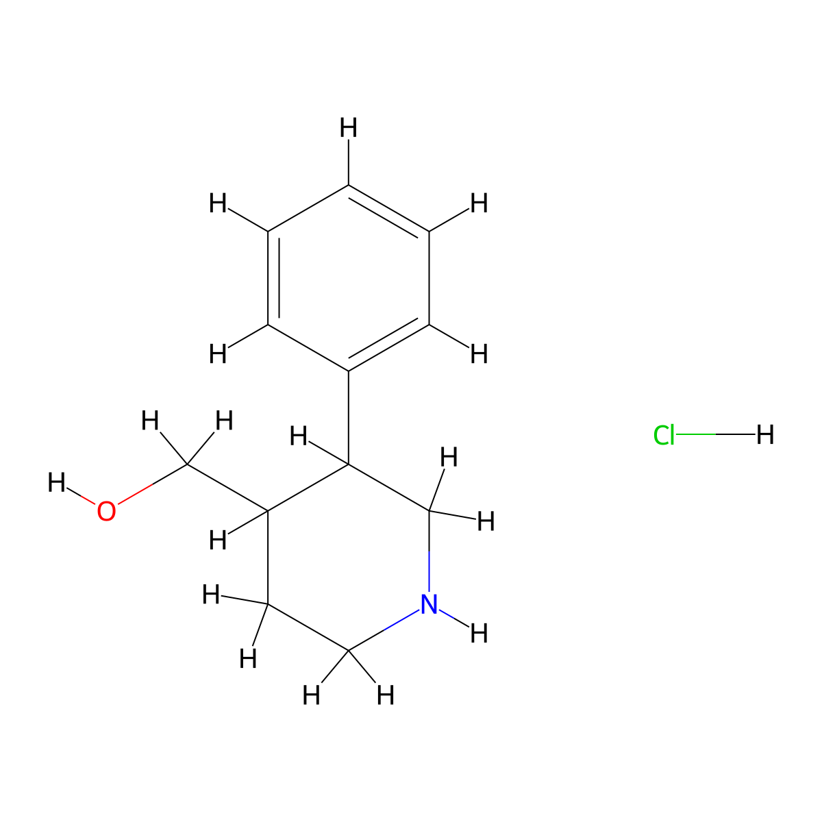 (3-Phenylpiperidin-4-yl)methanol hydrochloride molecular structure, CAS 1955499-15-6