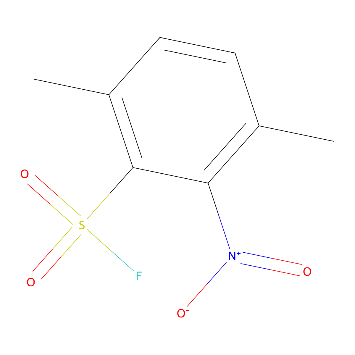 3,6-Dimethyl-2-nitrobenzene-1-sulfonyl fluoride molecular structure, CAS 1955499-20-3