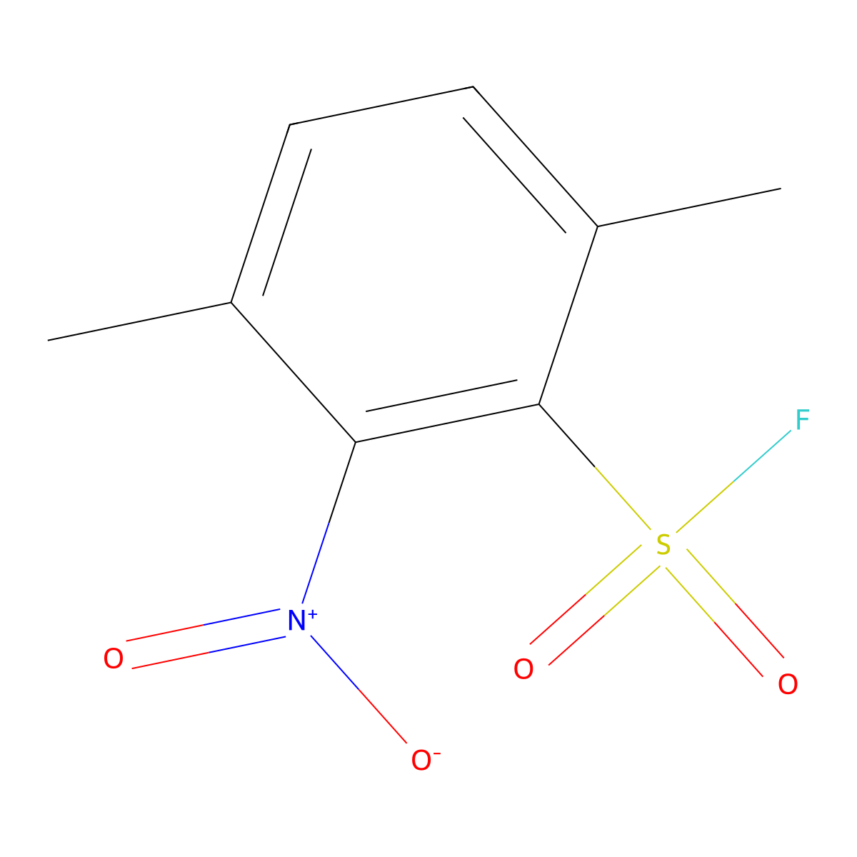 3,6-Dimethyl-2-nitrobenzene-1-sulfonyl fluoride molecular structure, CAS 1955499-20-3