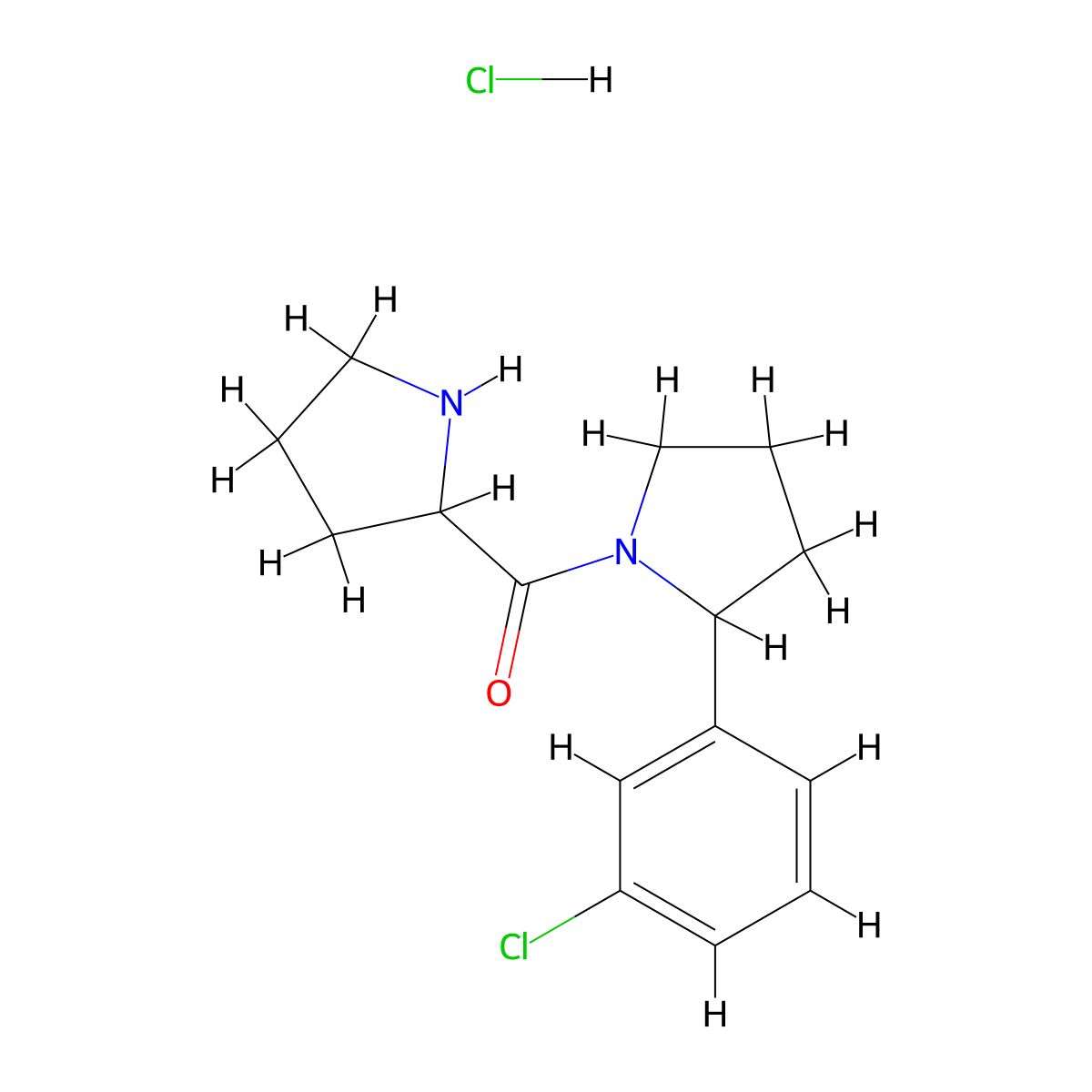 2-(3-Chlorophenyl)-1-(pyrrolidine-2-carbonyl)pyrrolidine hydrochloride molecular structure, CAS 1955499-21-4