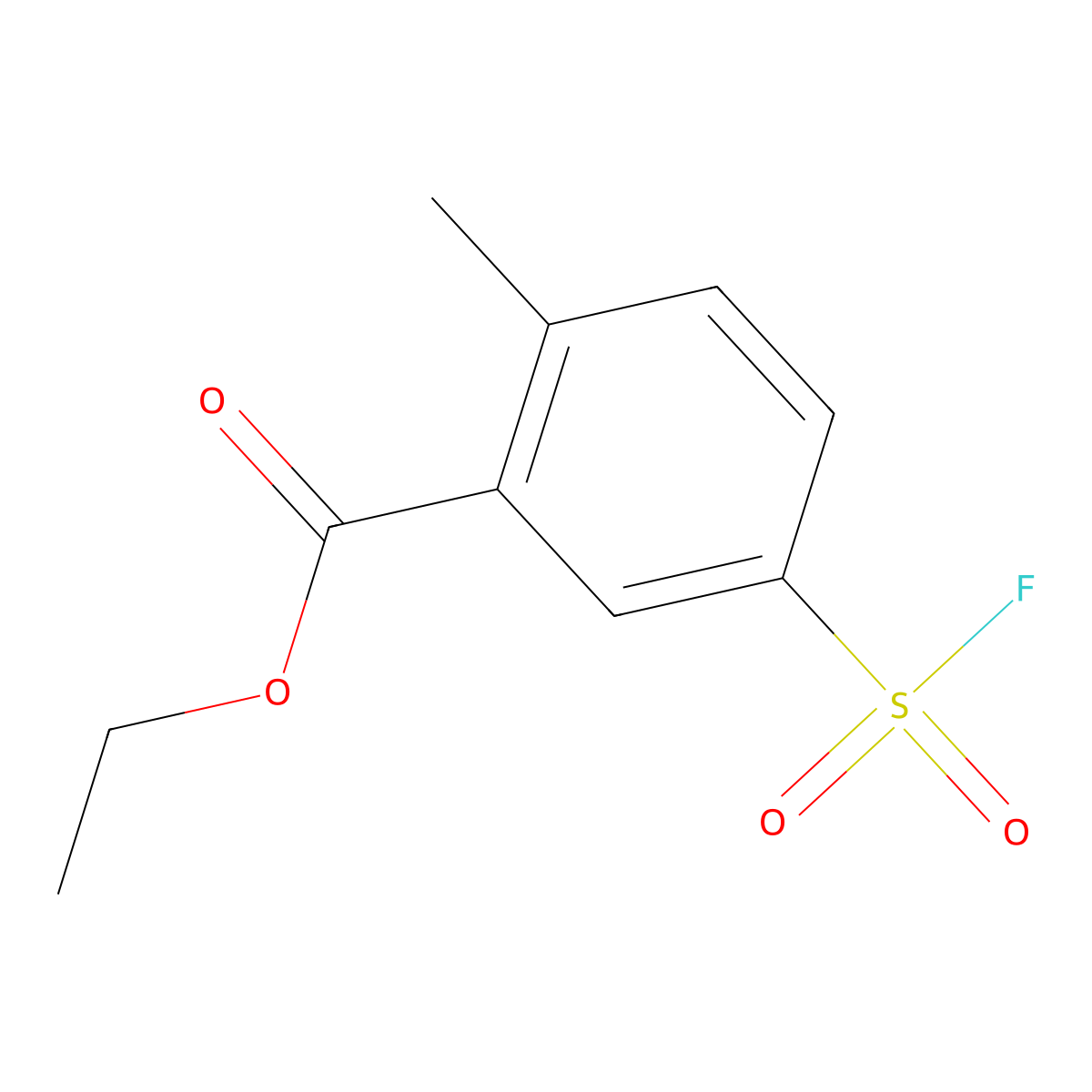 Ethyl 5-(fluorosulfonyl)-2-methylbenzoate molecular structure, CAS 1955499-38-3