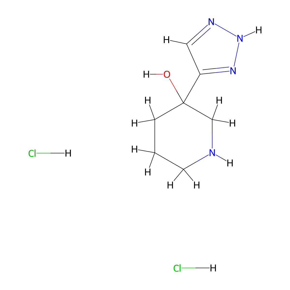 3-(1H-1,2,3-Triazol-4-yl)piperidin-3-ol dihydrochloride molecular structure, CAS 1955499-58-7