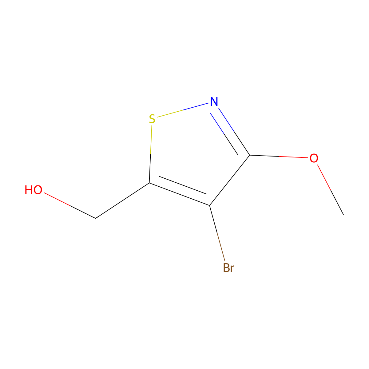 (4-Bromo-3-methoxy-1,2-thiazol-5-yl)methanol molecular structure, CAS 1955499-62-3