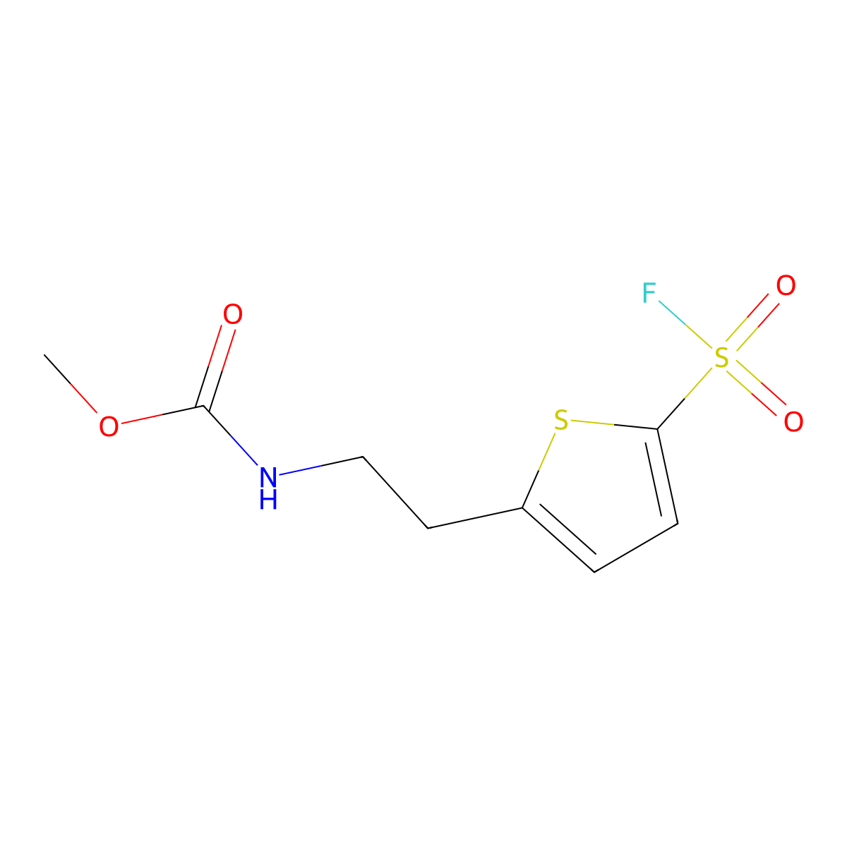 Methyl N-{2-[5-(fluorosulfonyl)thiophen-2-yl]ethyl}carbamate molecular structure, CAS 1955499-64-5