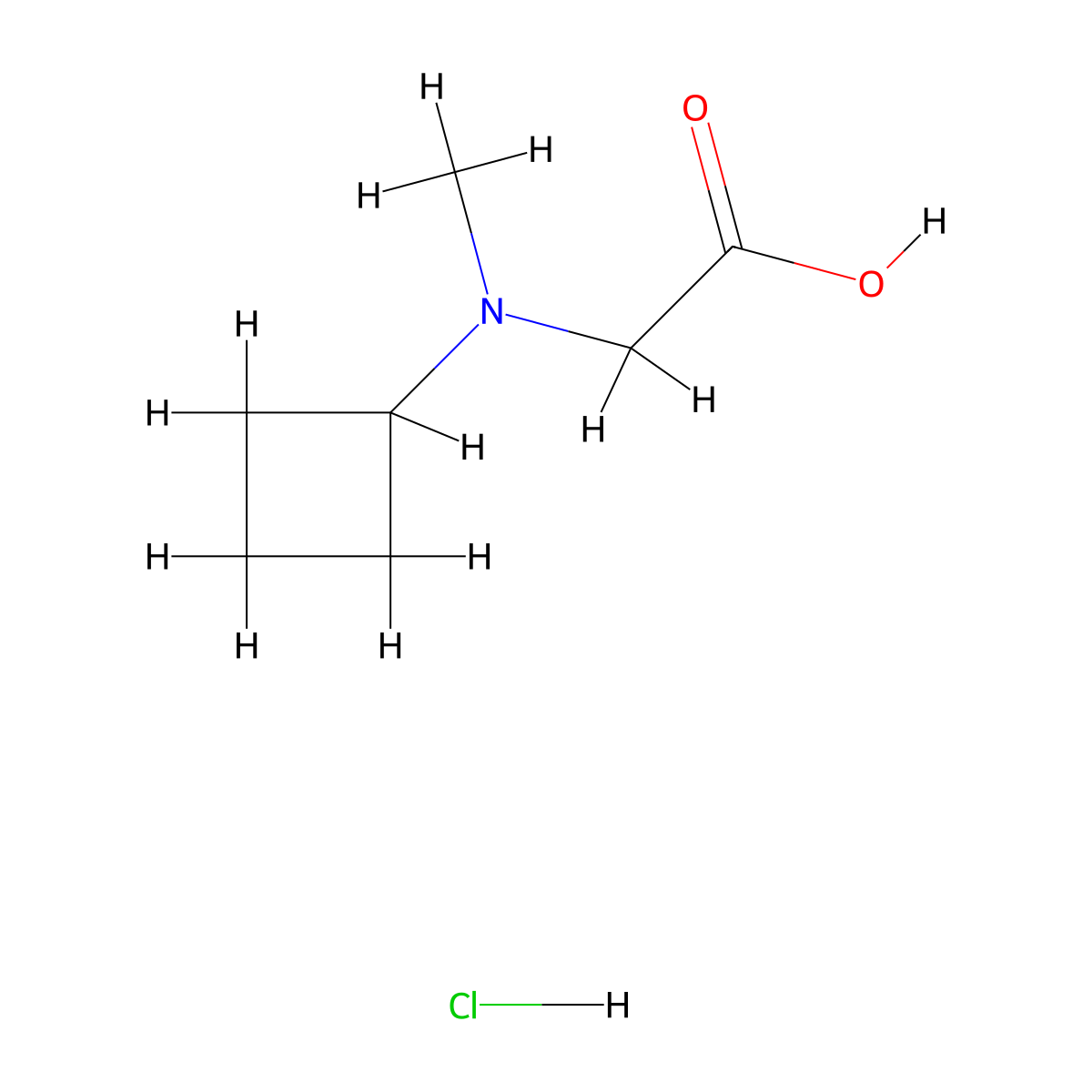 2-[Cyclobutyl(methyl)amino]acetic acid hydrochloride molecular structure, CAS 1955499-66-7