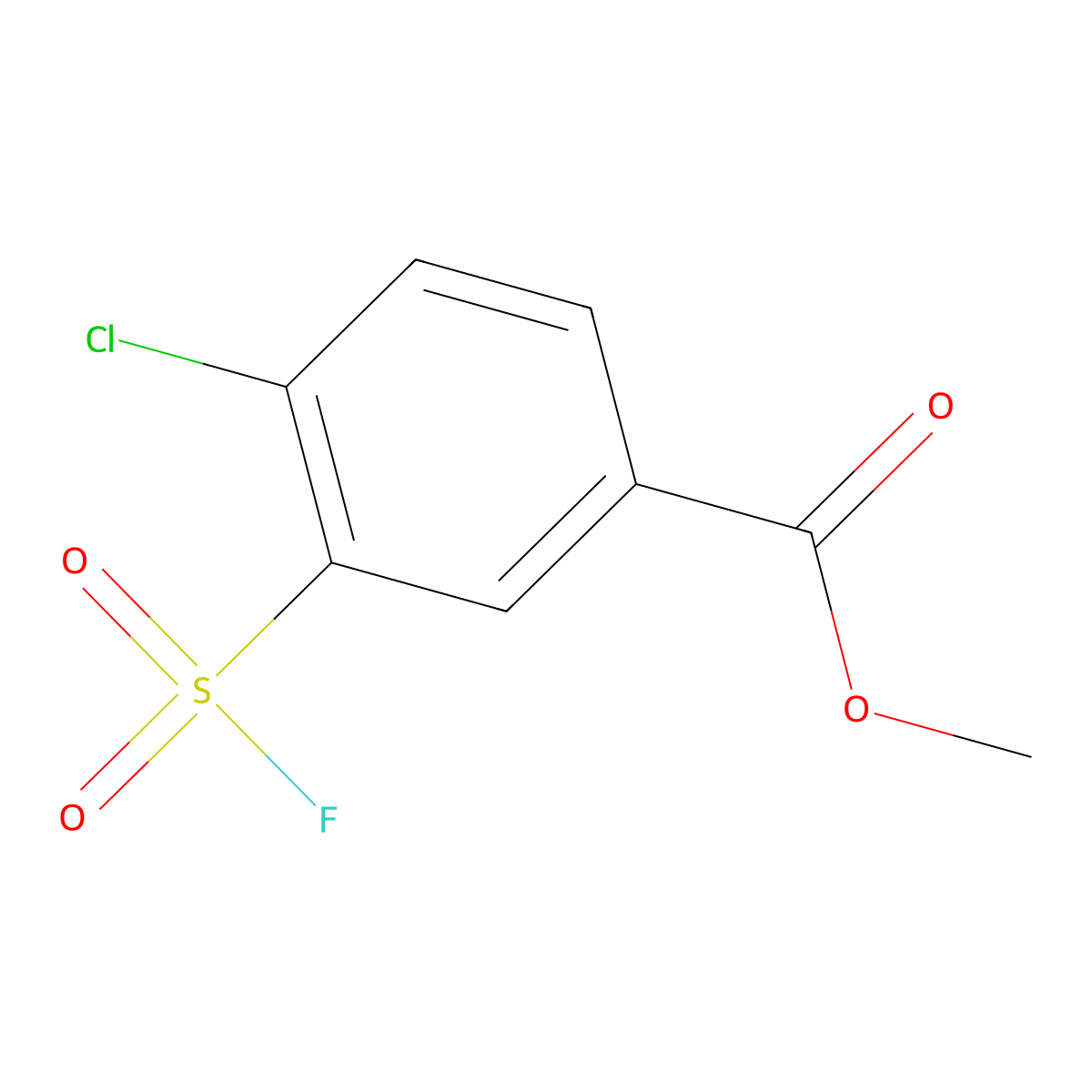 Methyl 4-chloro-3-(fluorosulfonyl)benzoate molecular structure, CAS 1955499-69-0