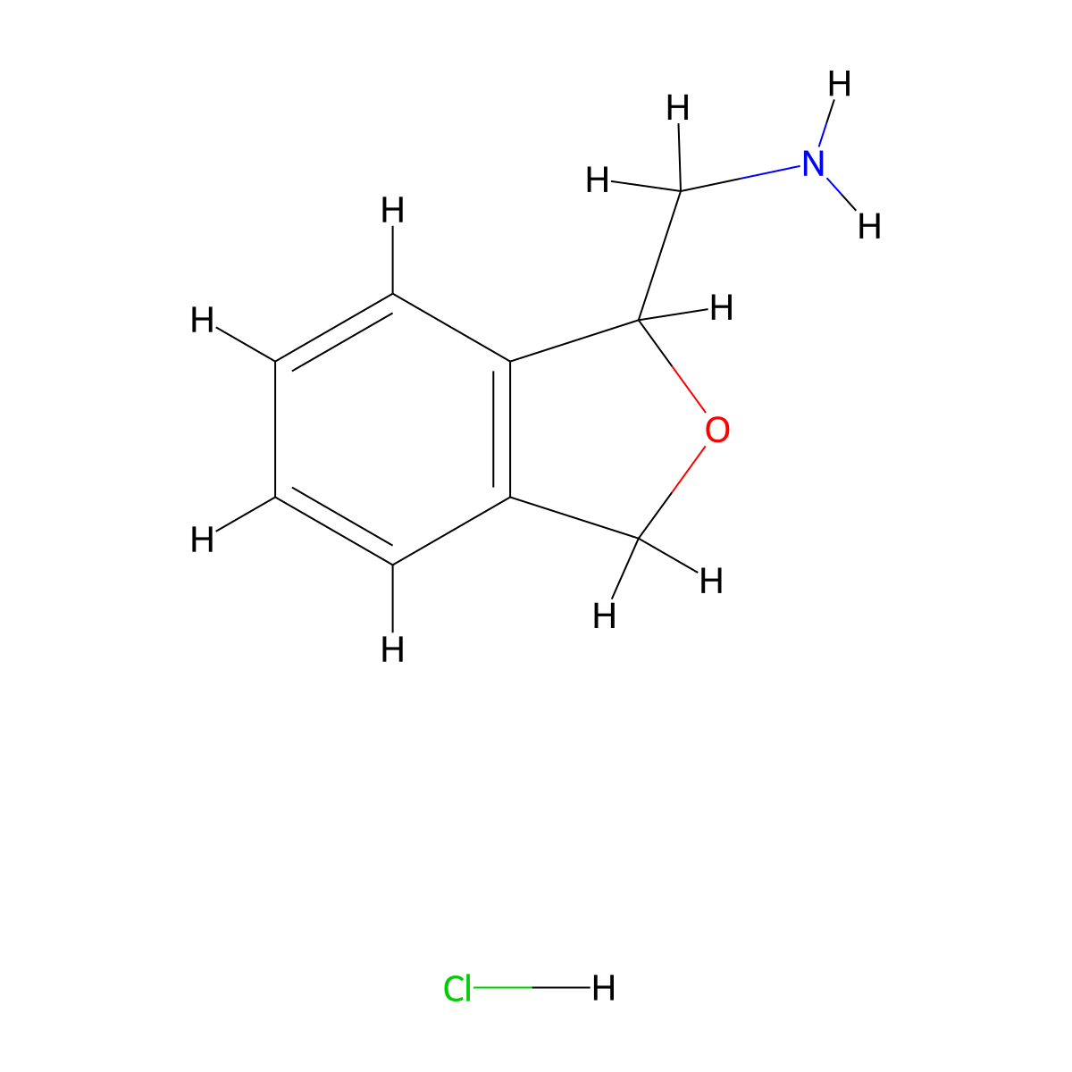 (1,3-Dihydro-2-benzofuran-1-yl)methanamine hydrochloride molecular structure, CAS 1955499-70-3