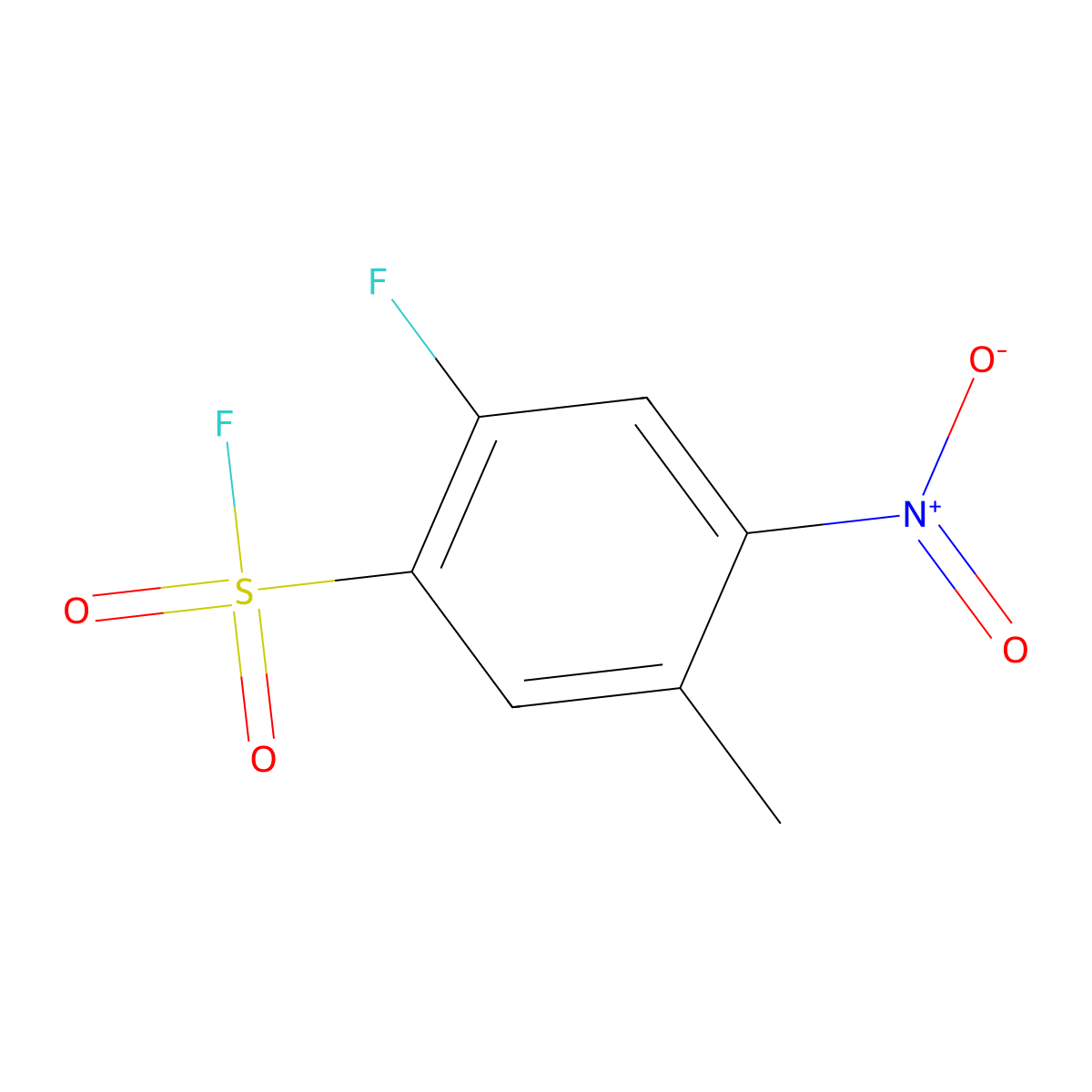 2-Fluoro-5-methyl-4-nitrobenzene-1-sulfonyl fluoride molecular structure, CAS 1955499-75-8