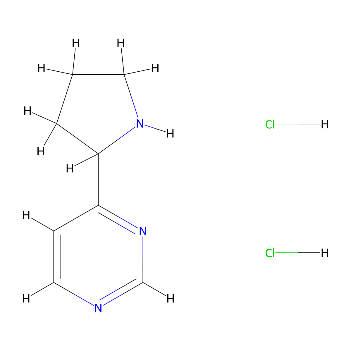 4-(Pyrrolidin-2-yl)pyrimidine dihydrochloride molecular structure, CAS 1955499-78-1