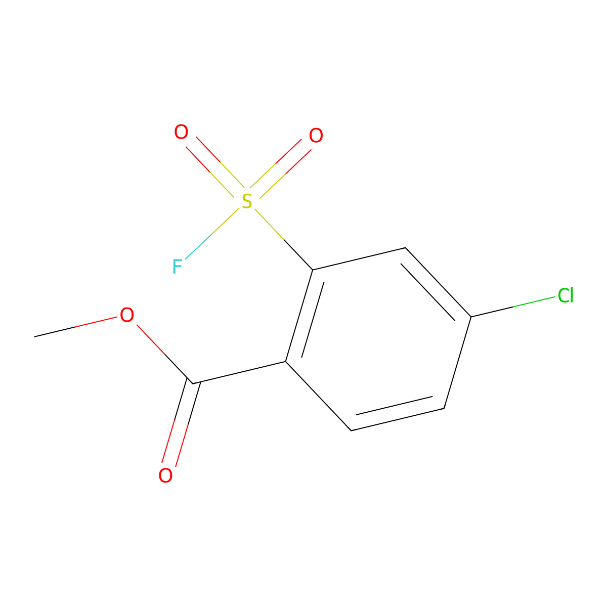 Methyl 4-chloro-2-(fluorosulfonyl)benzoate molecular structure, CAS 1955505-45-9