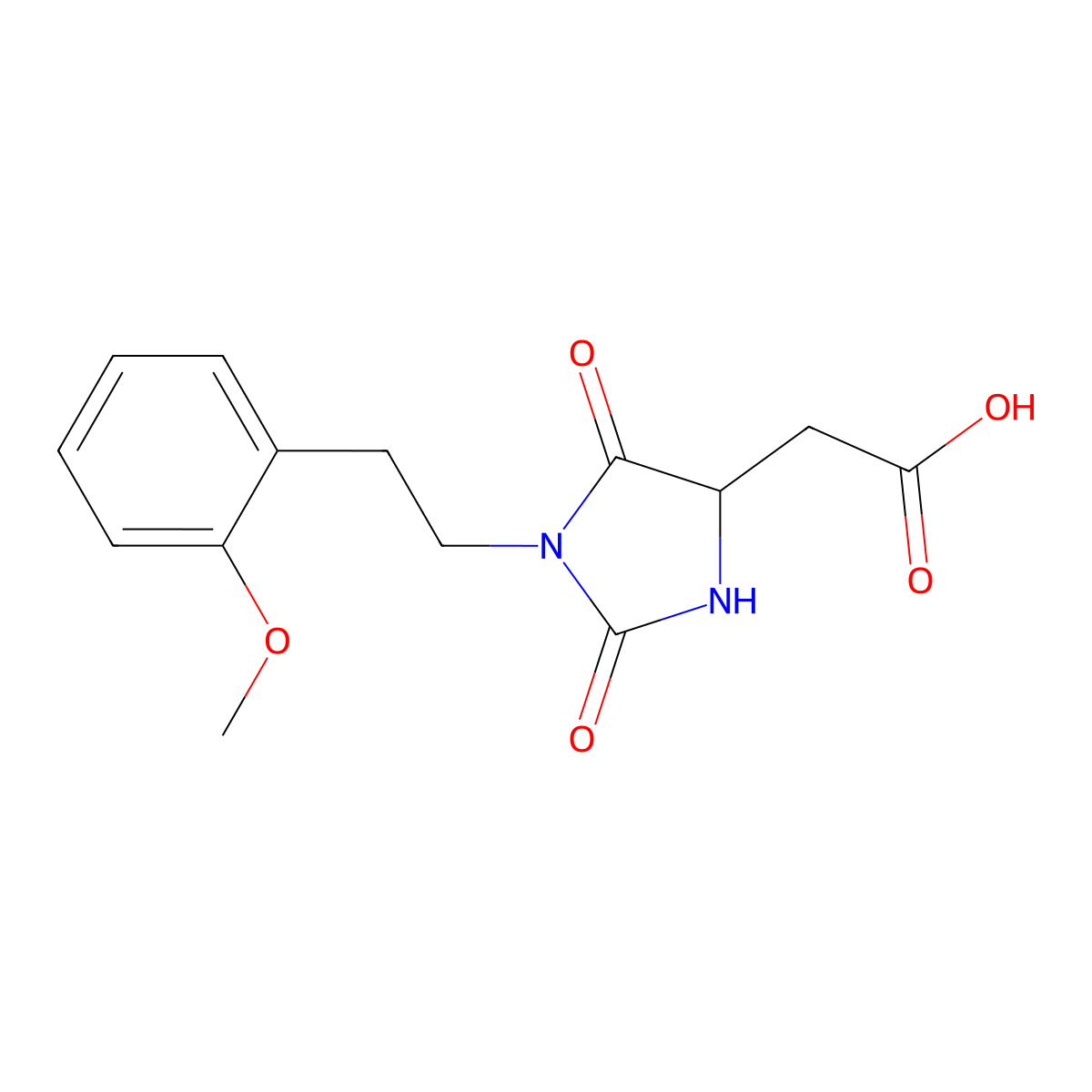 (1-[2-(2-Methoxyphenyl)ethyl]-2,5-dioxoimidazolidin-4-yl)acetic acid molecular structure, CAS 1955505-51-7