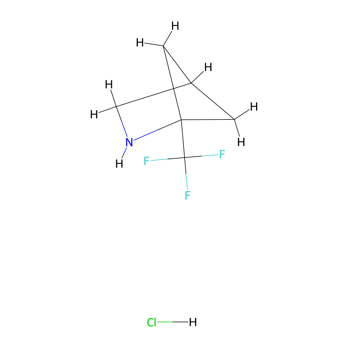 1-(Trifluoromethyl)-2-azabicyclo(2.1.1)hexane hydrochloride molecular structure, CAS 1955505-59-5