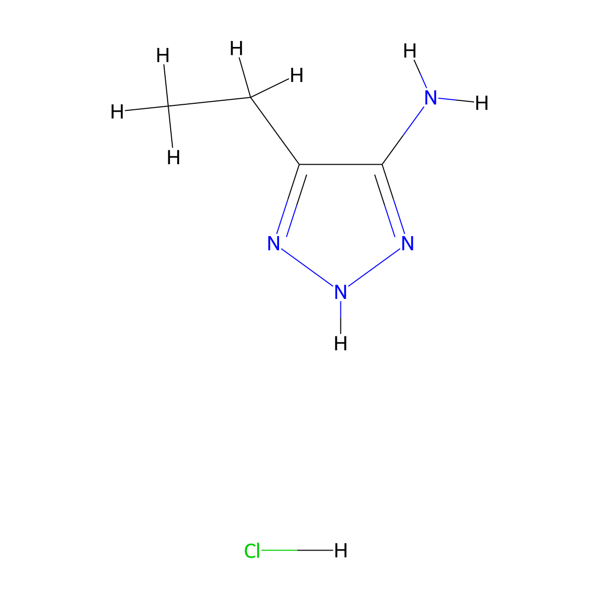 5-ethyl-1H-1,2,3-triazol-4-amine hydrochloride molecular structure, CAS 1955505-64-2