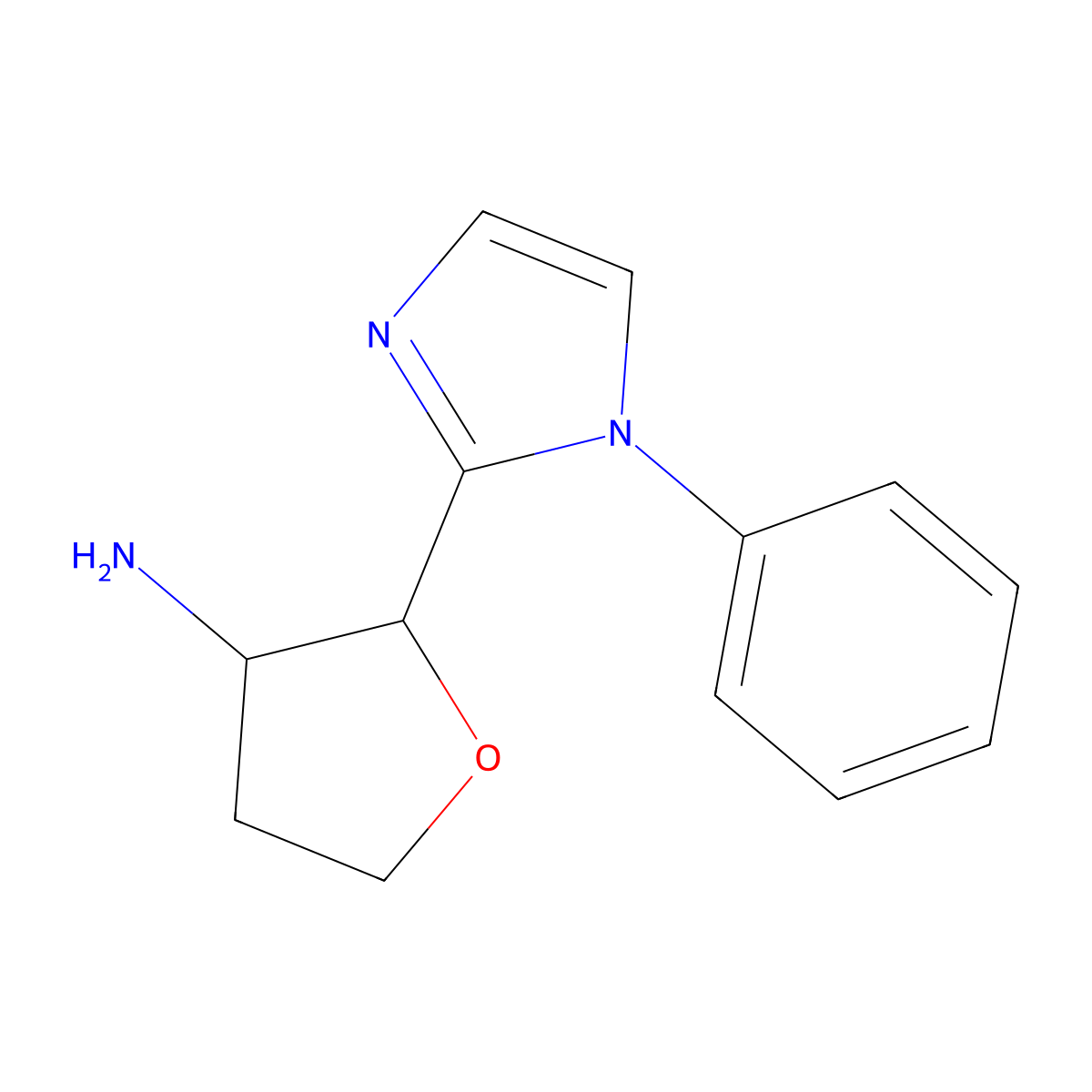2-(1-Phenyl-1H-imidazol-2-yl)oxolan-3-amine molecular structure, CAS 1955505-68-6